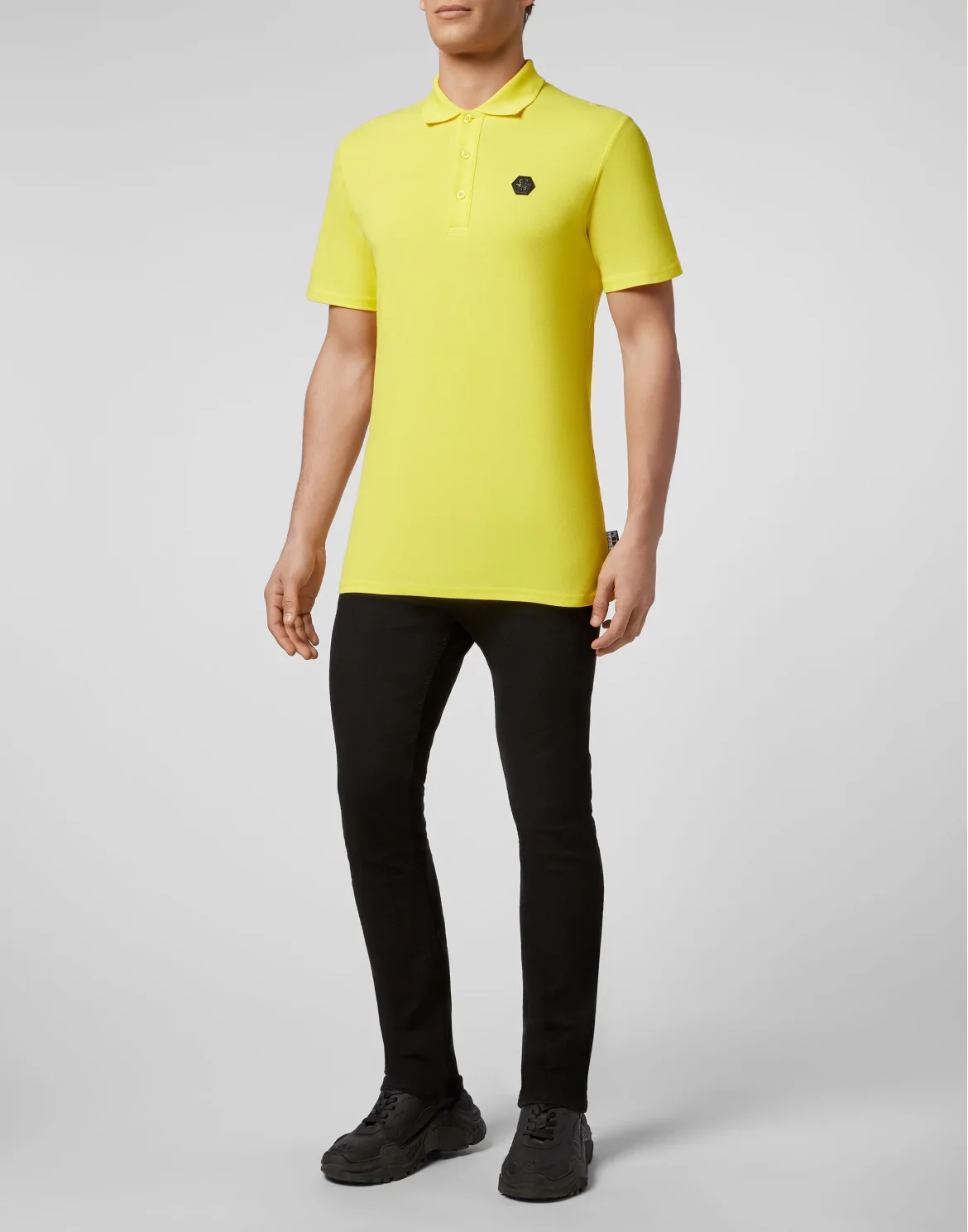 Slim Fit Polo shirt SS Allover skull, цвет: Желтый