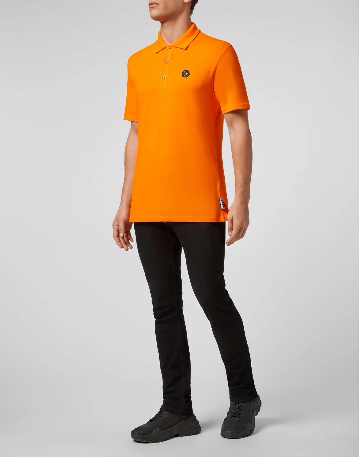 Slim Fit Polo shirt SS Allover skull, цвет: Оранжевый