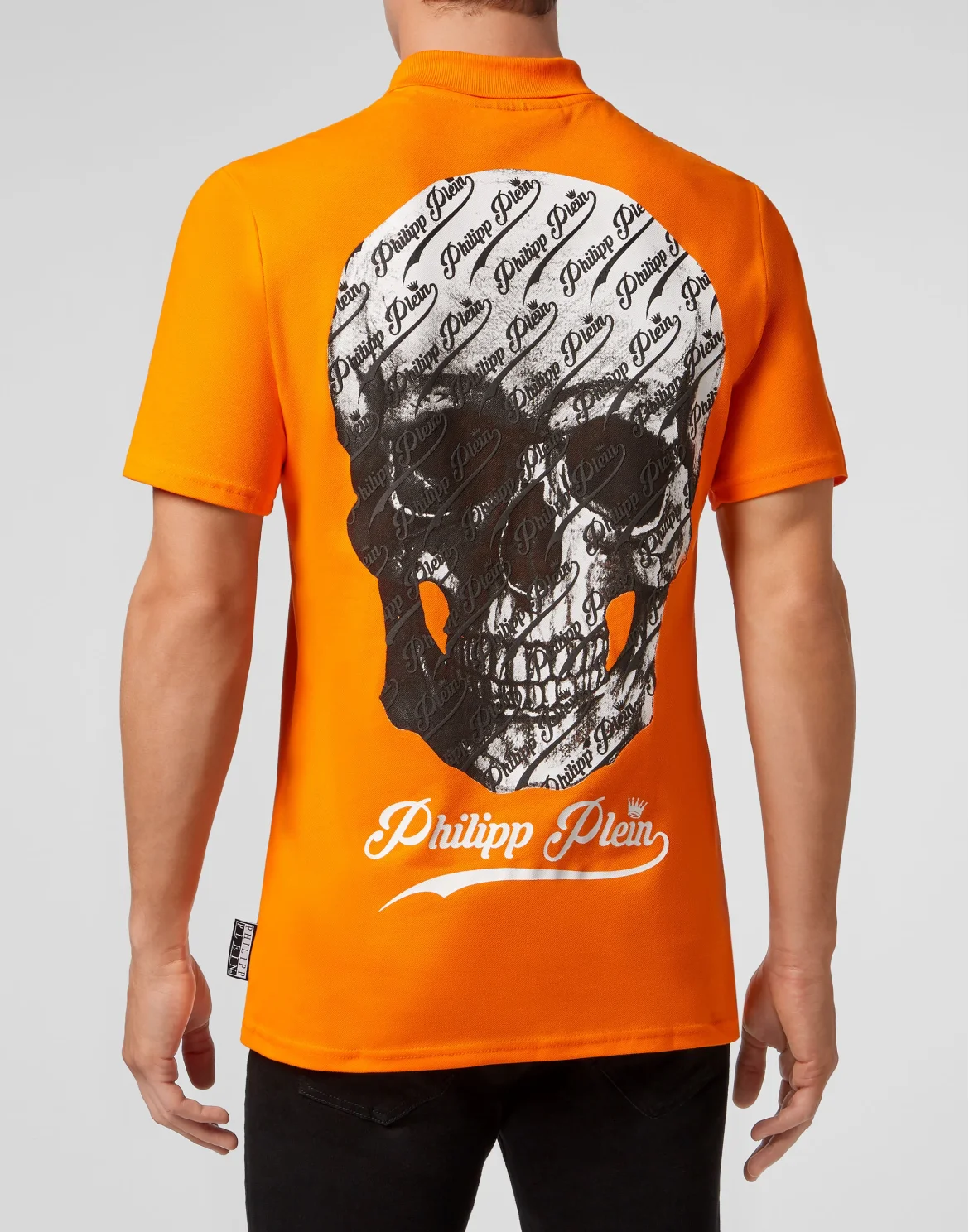 Slim Fit Polo shirt SS Allover skull, цвет: Оранжевый