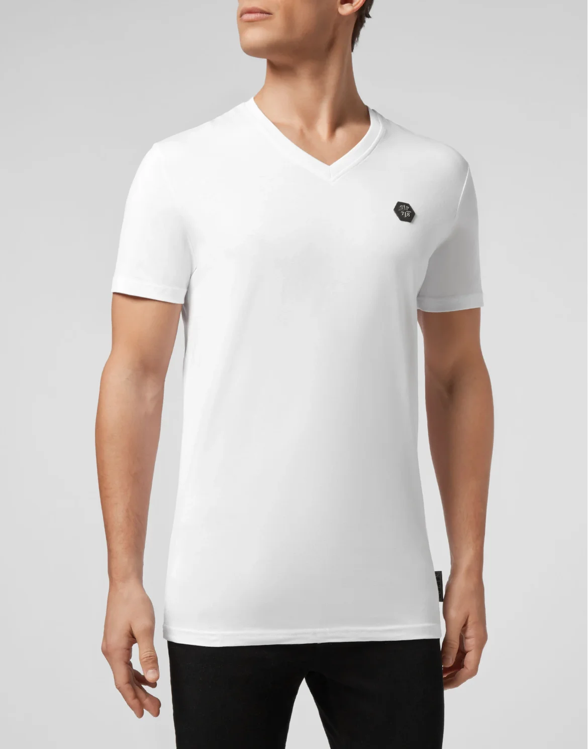 T-shirt V-Neck SS Allover skull, цвет: Белый