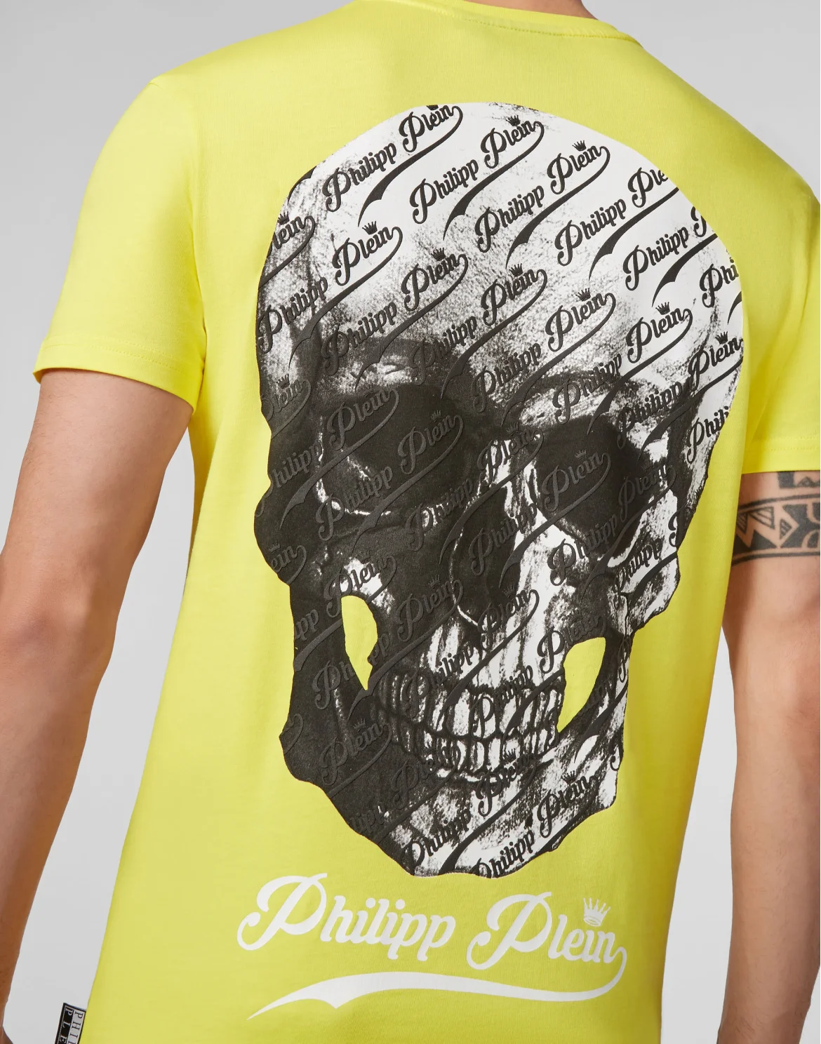 T-shirt V-Neck SS Allover skull, цвет: Желтый