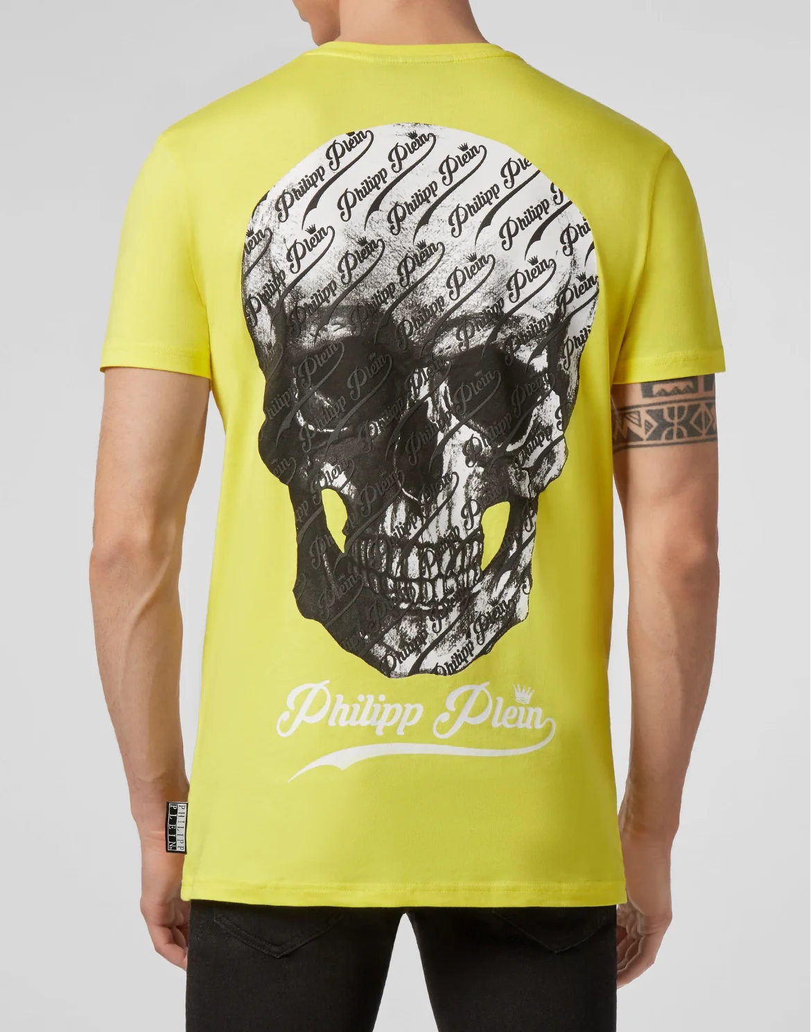 T-shirt V-Neck SS Allover skull, цвет: Желтый
