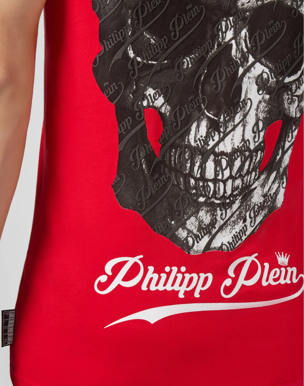 T-shirt V-Neck SS Allover skull, цвет: Красный