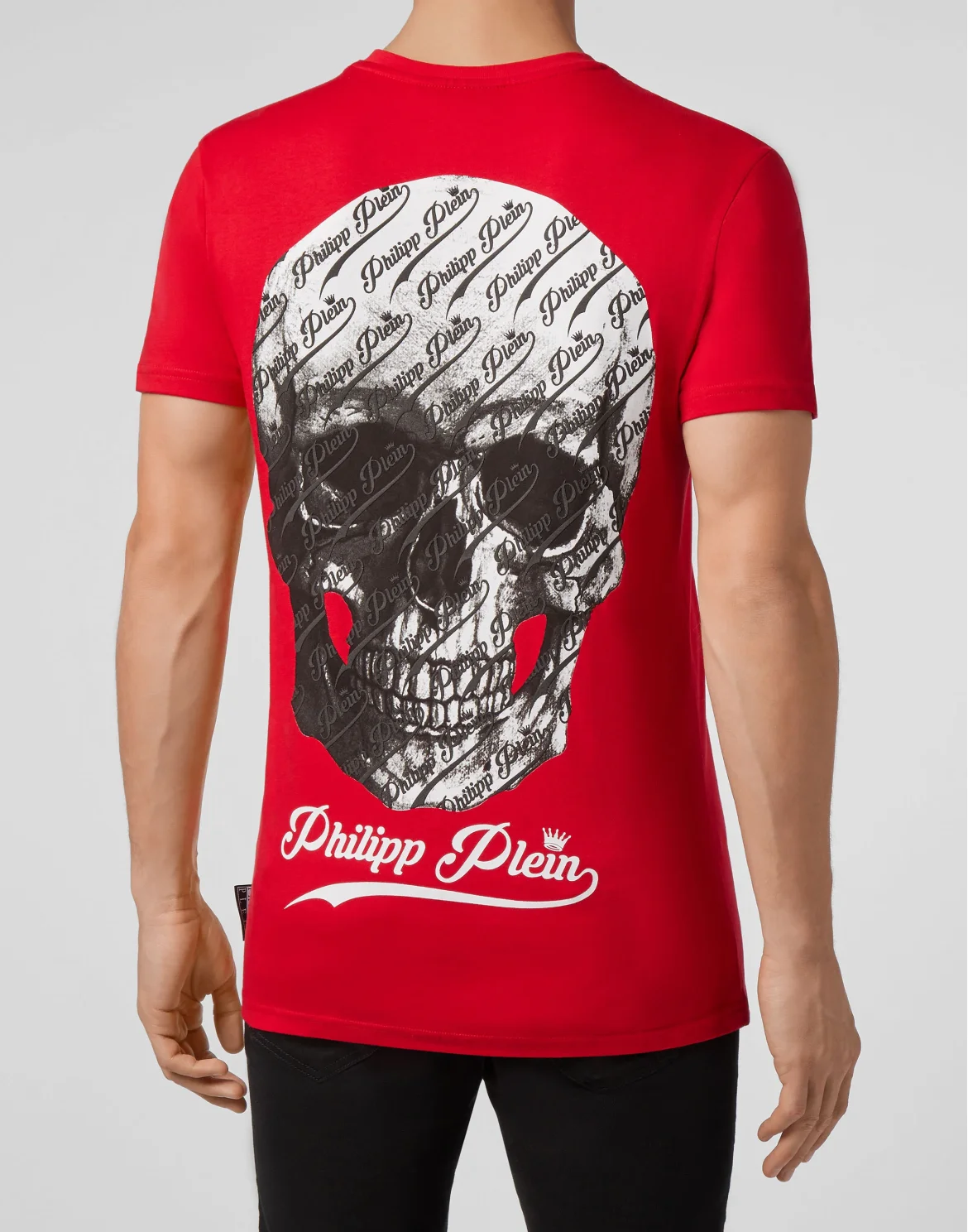 T-shirt V-Neck SS Allover skull, цвет: Красный