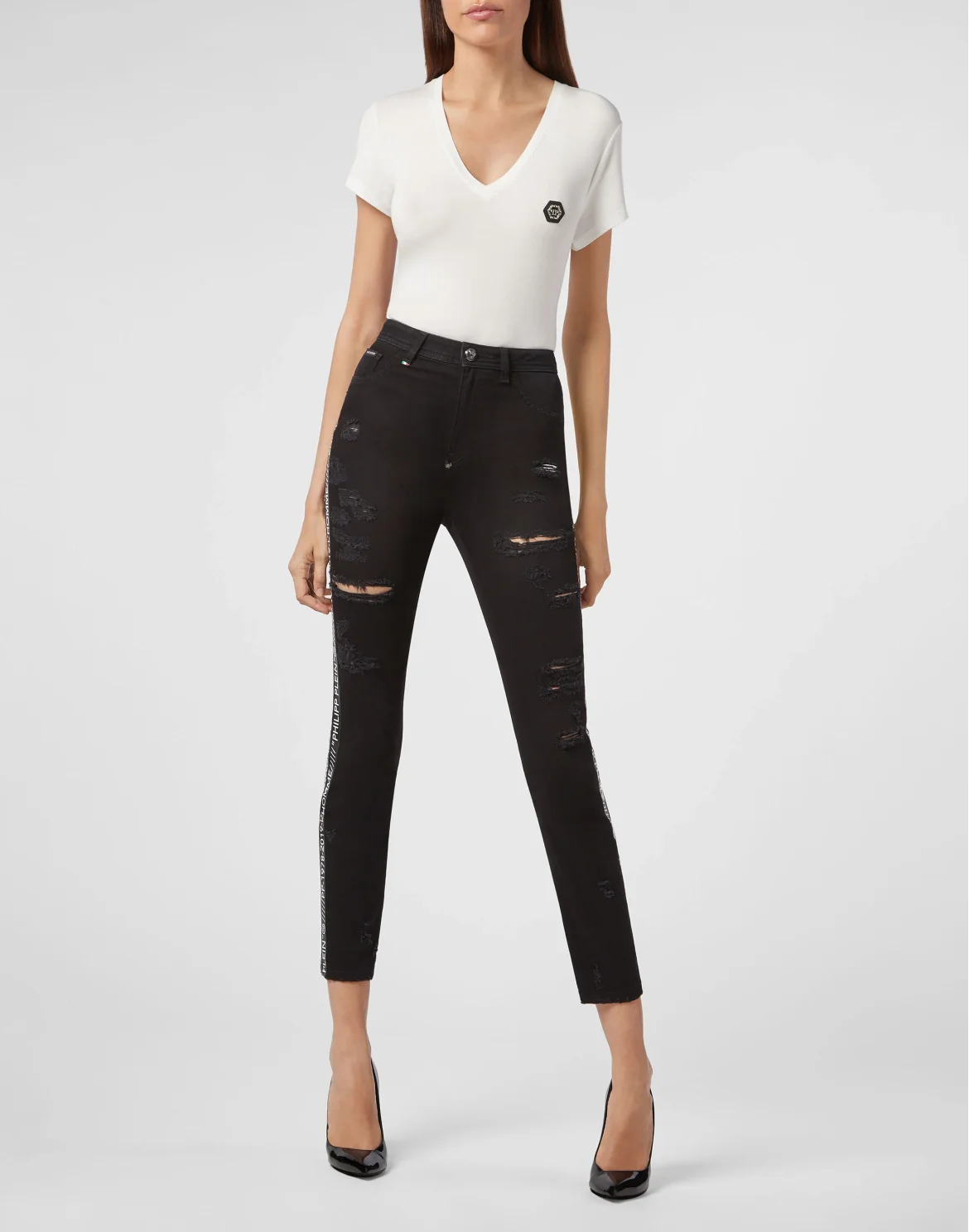 Miss High Waist Jegging Stripes, цвет: Черный