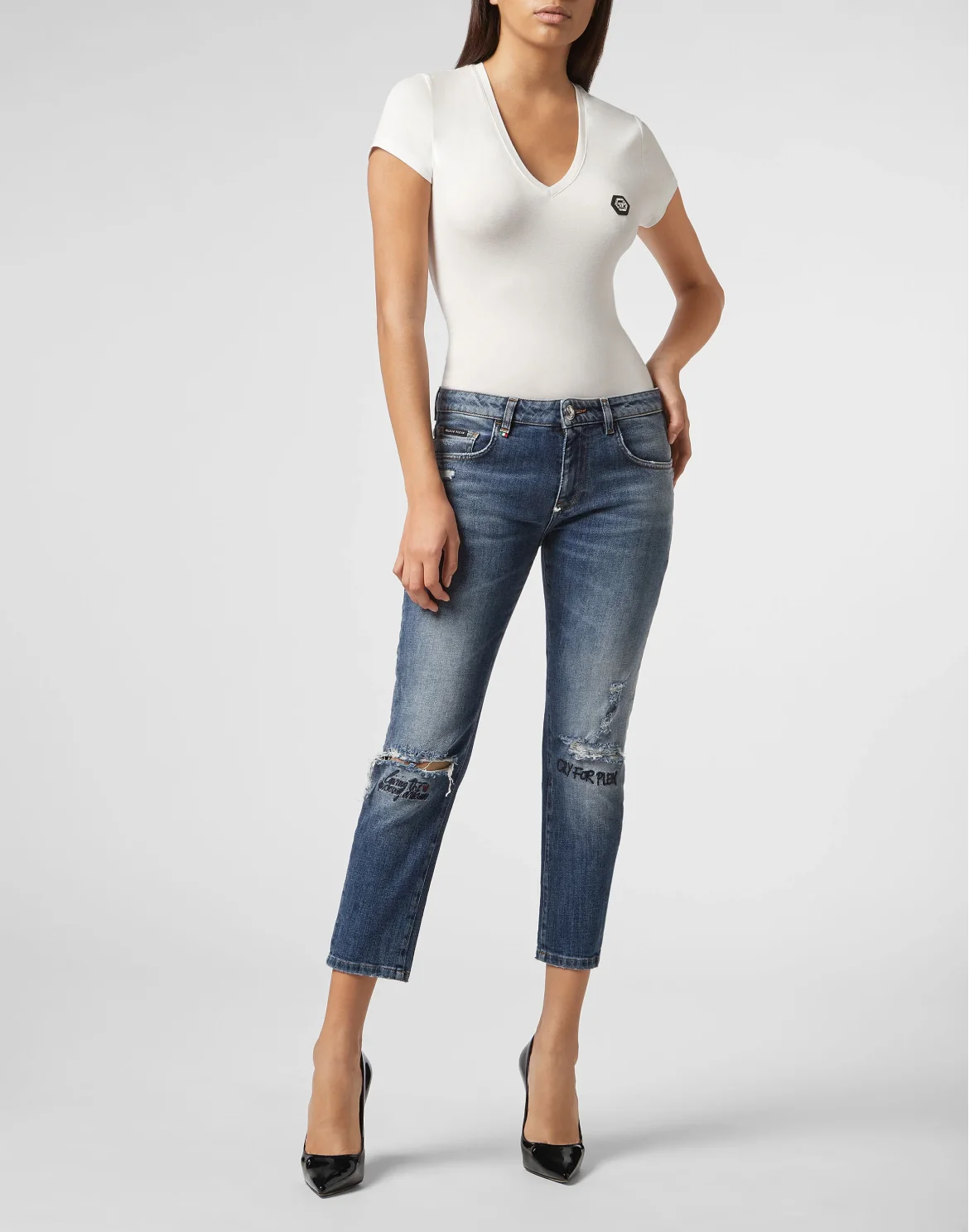 Slim Boyfriend Statement, цвет: Синий