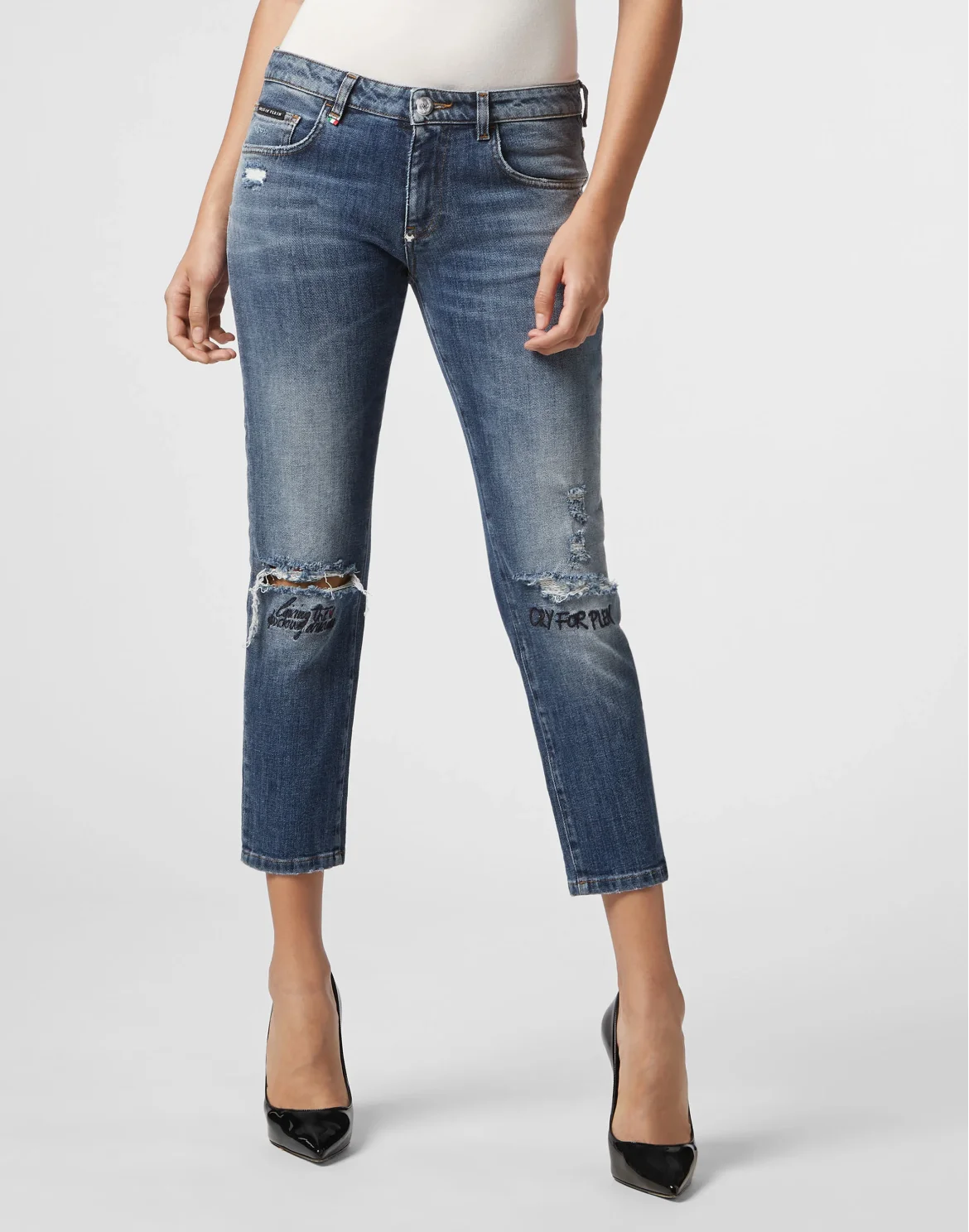 Slim Boyfriend Statement, цвет: Синий