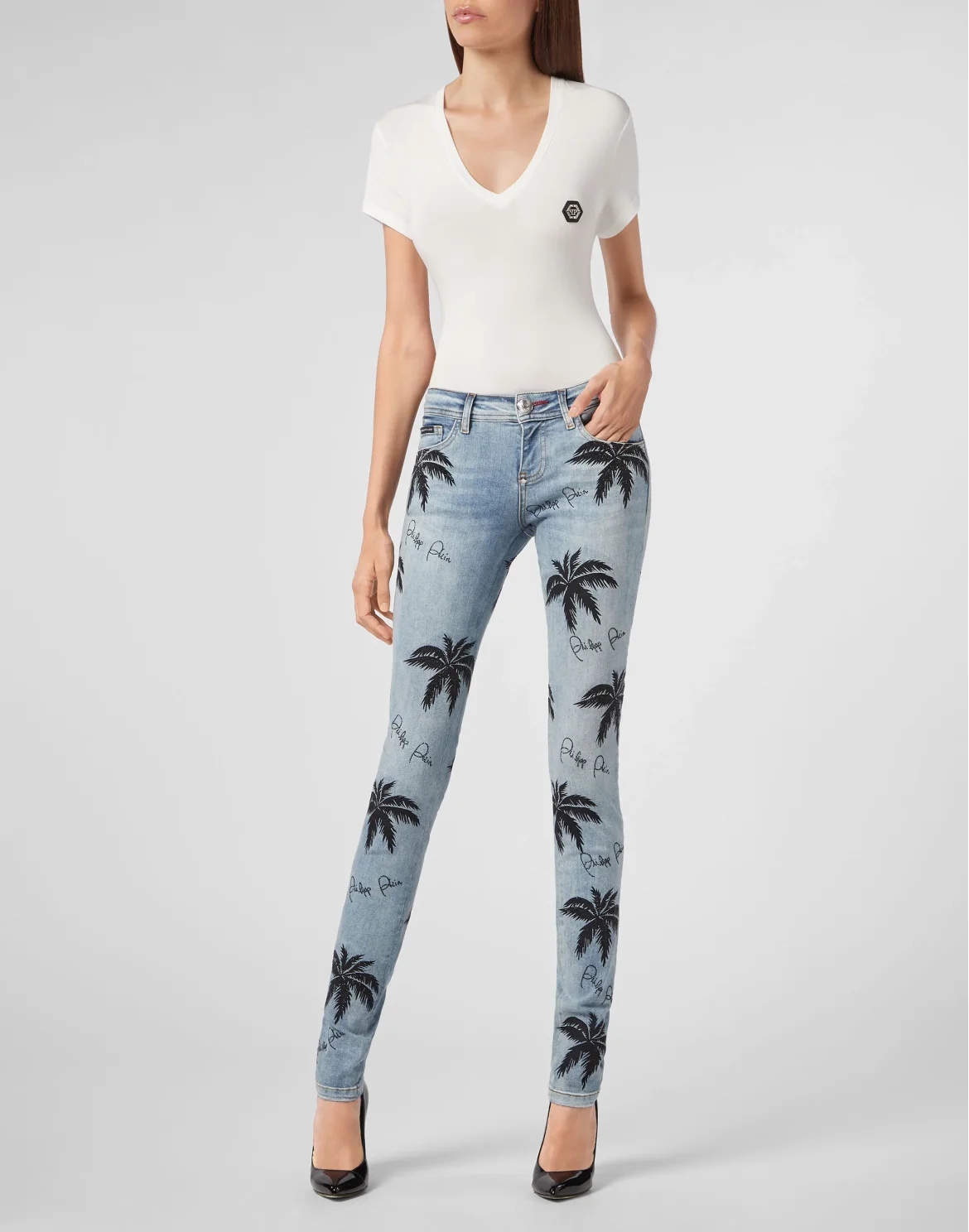Slim Fit Aloha Plein, цвет: Синий