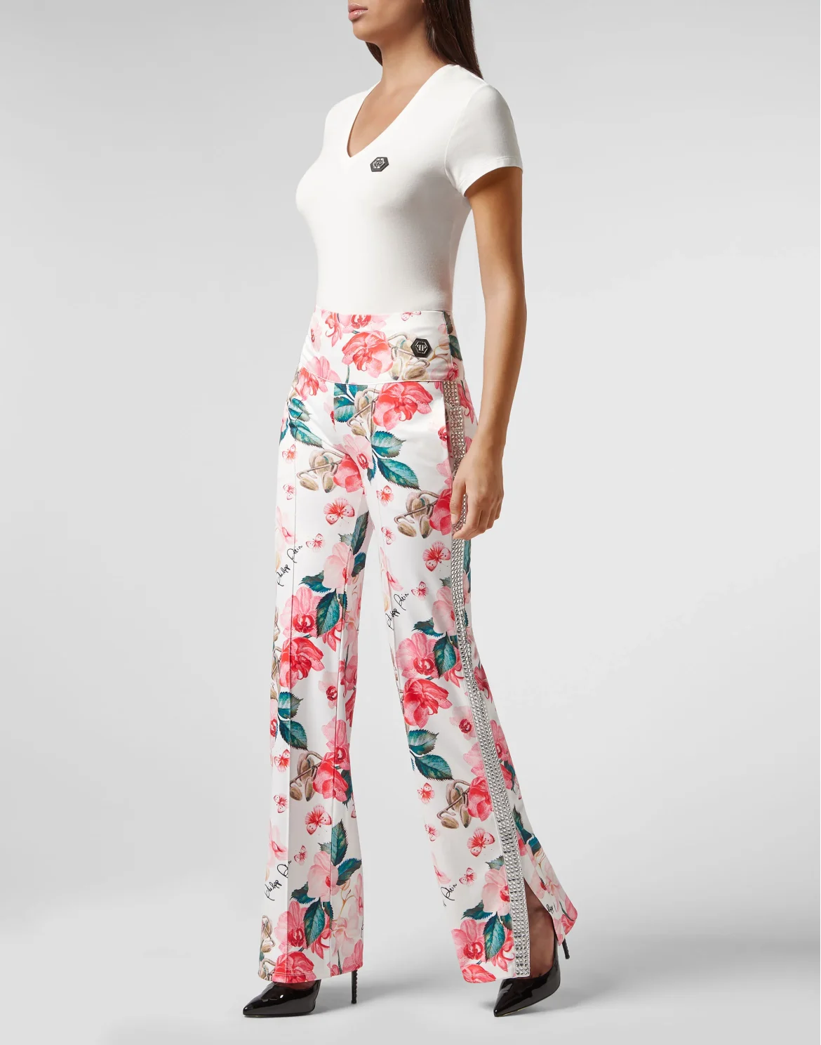 Jogging Trousers Flowers, цвет: Белый