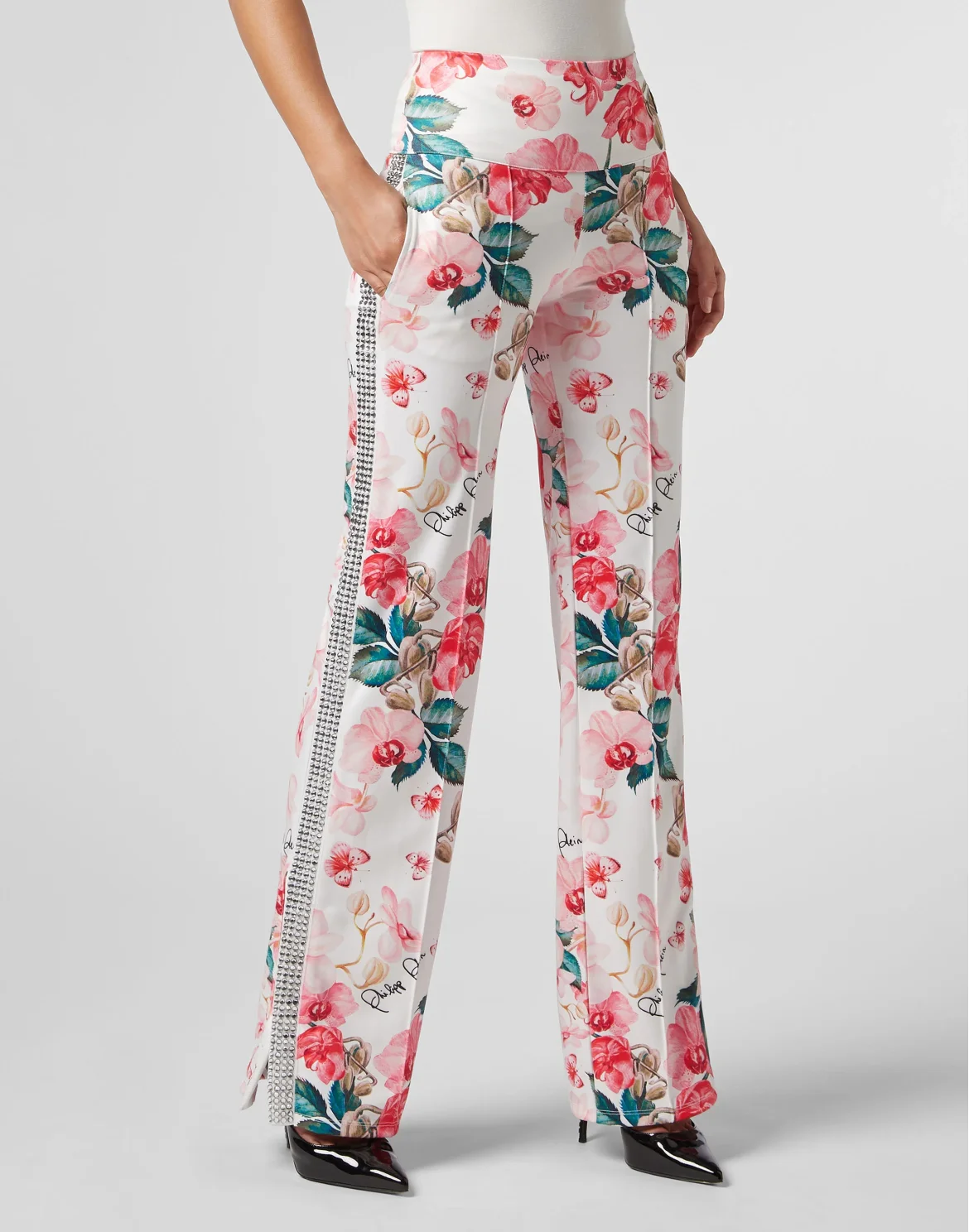 Jogging Trousers Flowers, цвет: Белый