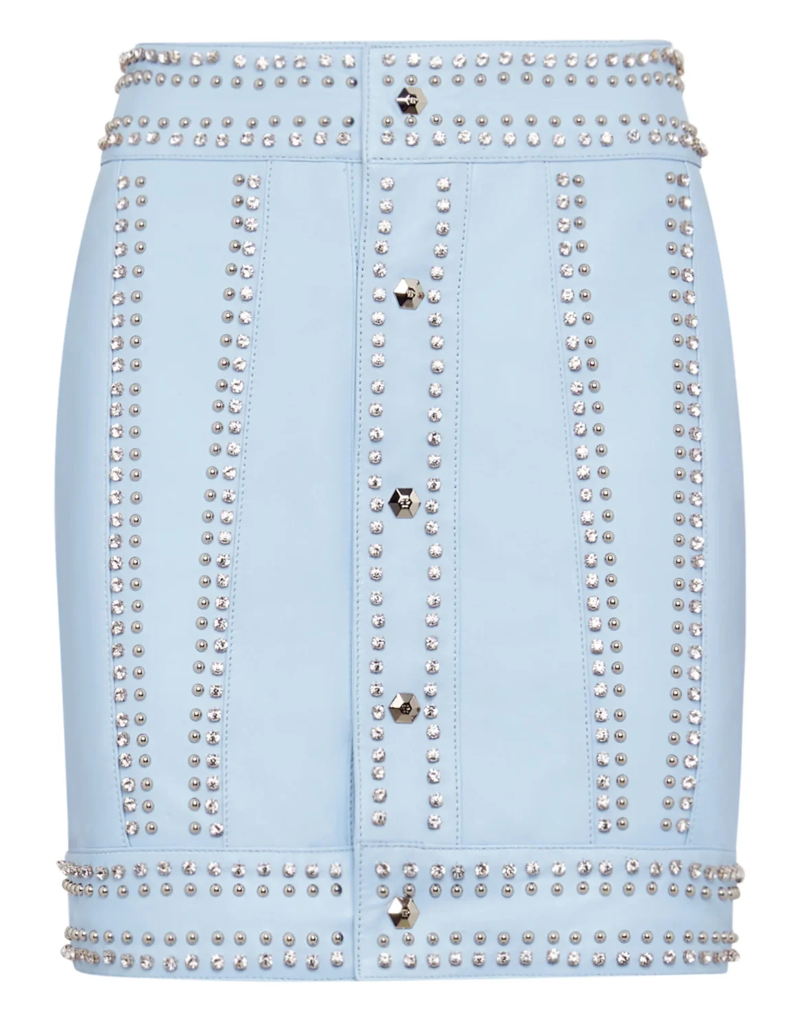 Leather Skirt Short Crystal, цвет: Голубой