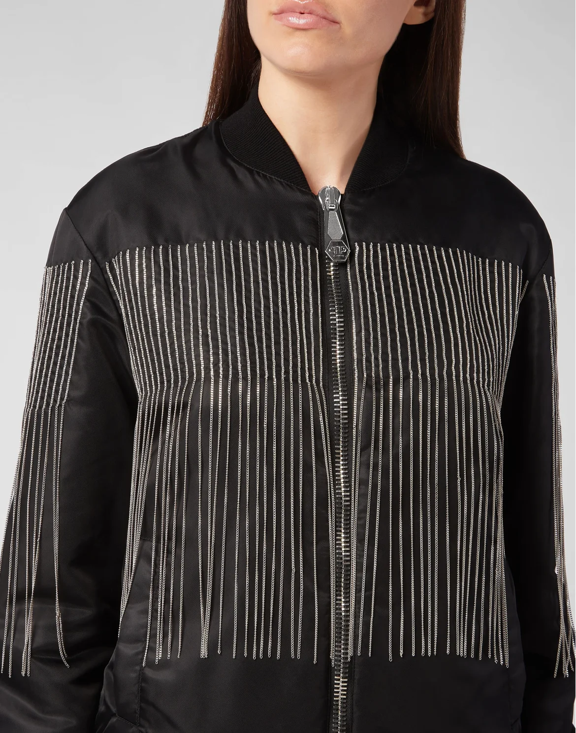 Bomber Fringe, цвет: Черный