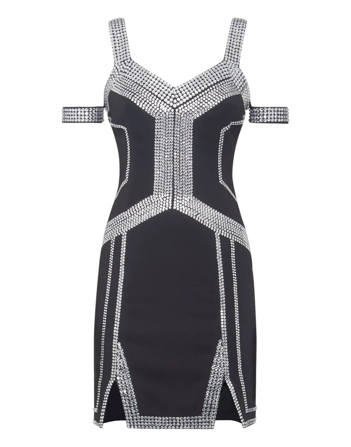 Short Dress Geometric, цвет: Черный