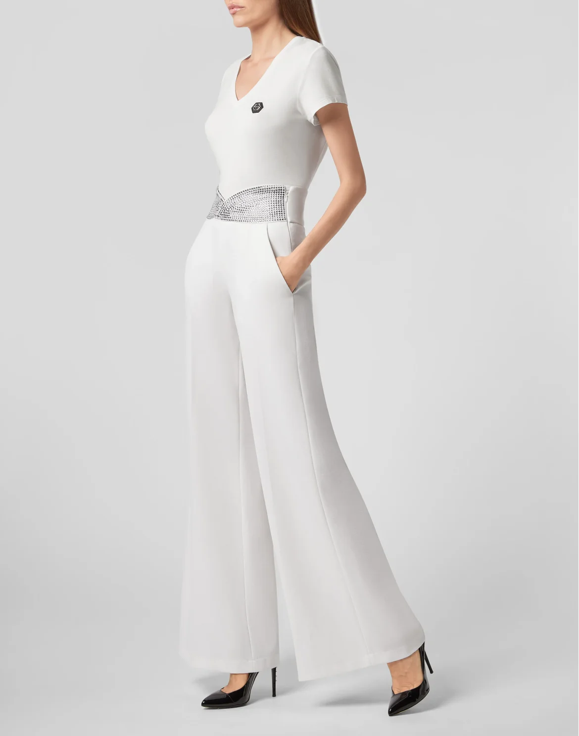 Flare Trousers Crystal, цвет: Белый