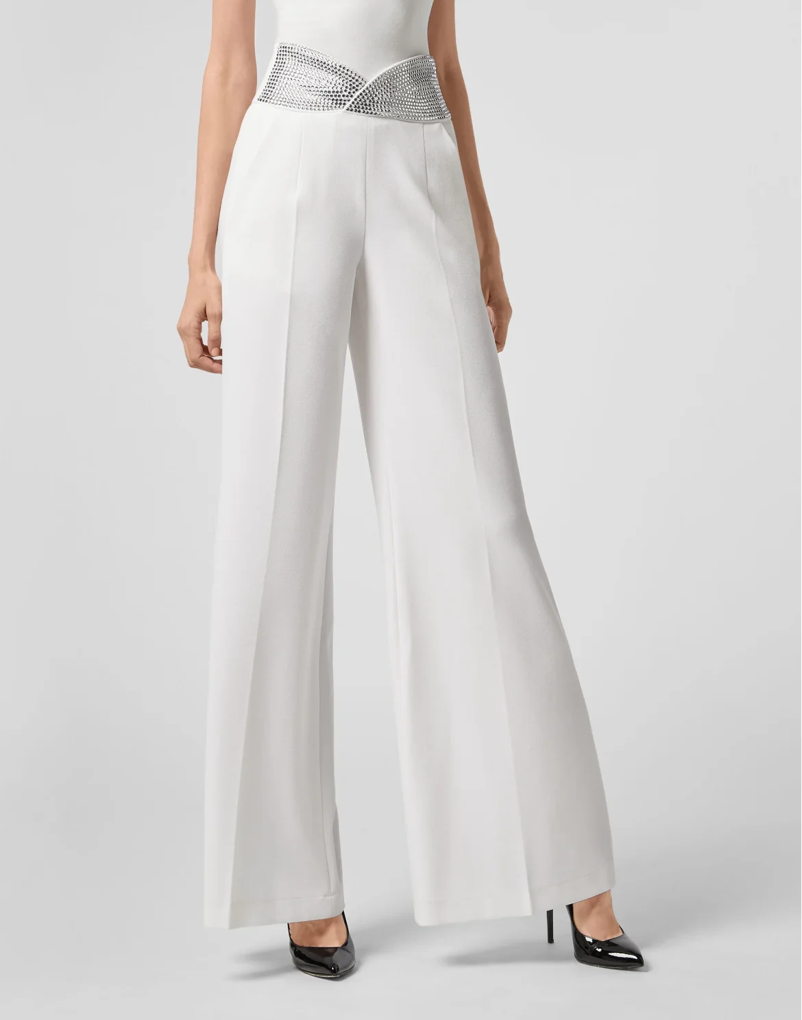 Flare Trousers Crystal, цвет: Белый