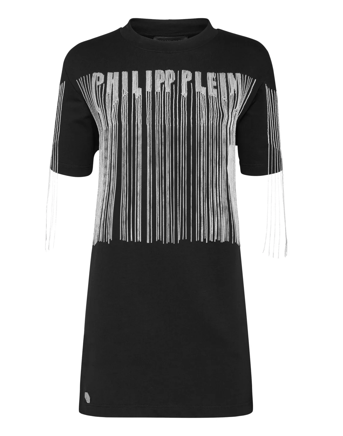 T-Shirt Short Dresses Fringe, цвет: Черный