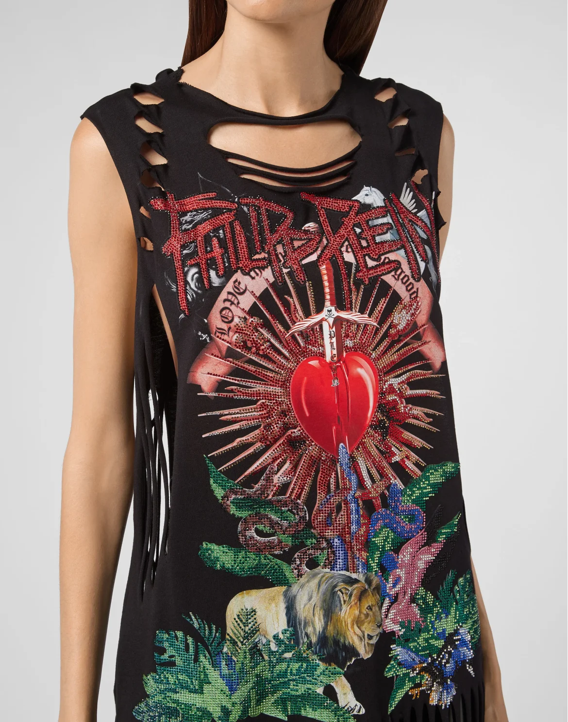 T-Shirt Short Dresses Destroyed, цвет: Черный