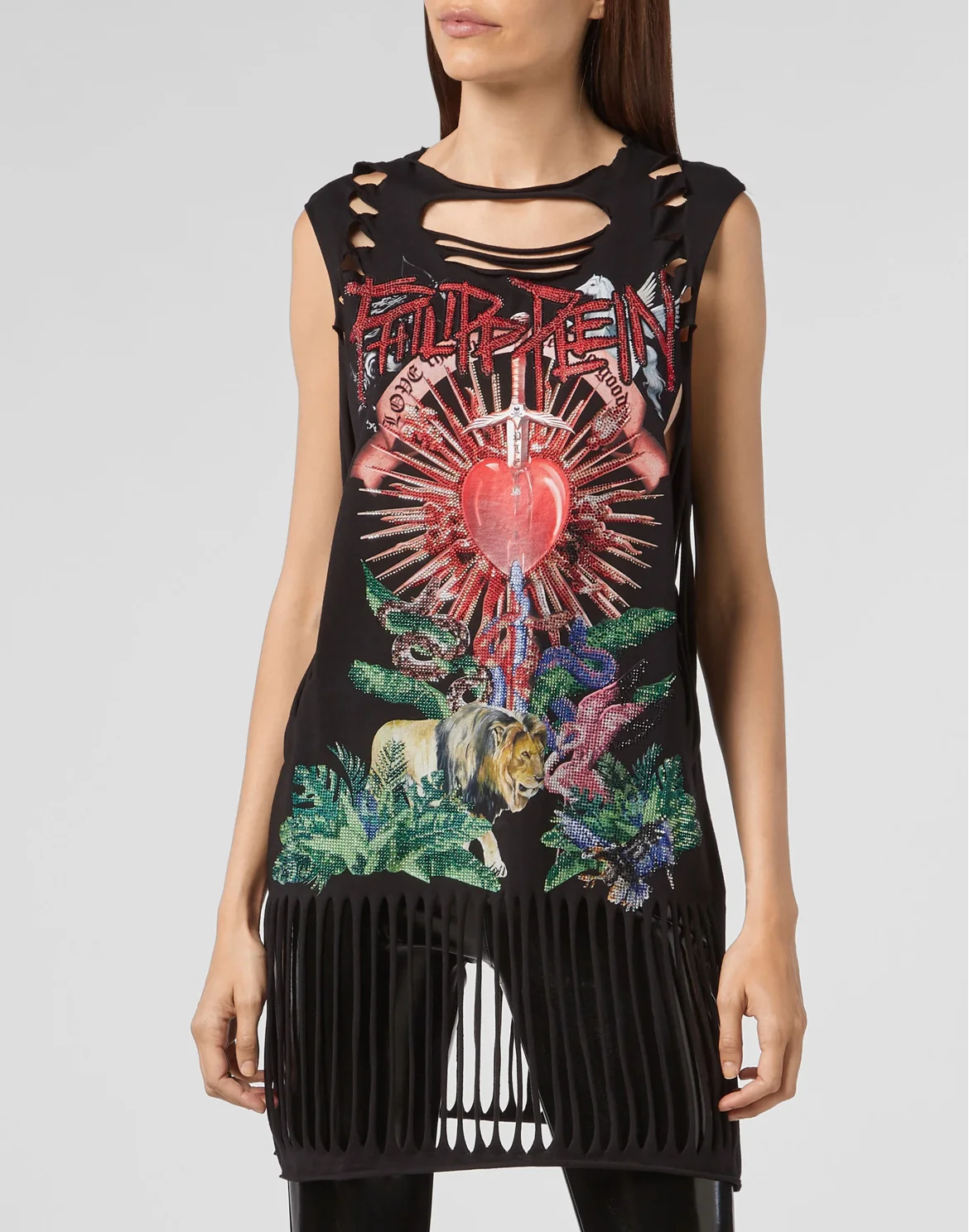 T-Shirt Short Dresses Destroyed, цвет: Черный