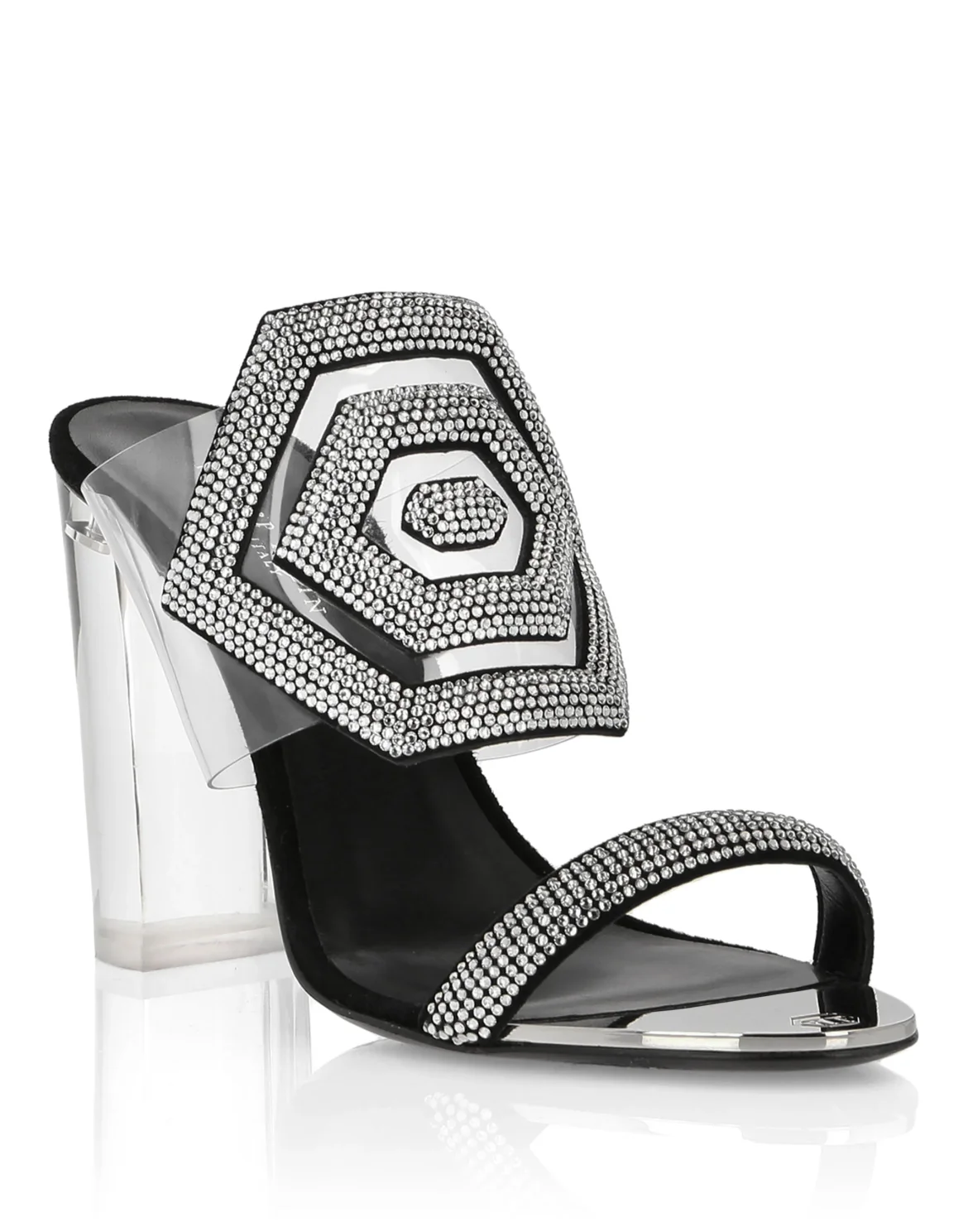 Sandals High Heels Crystal, цвет: Серебристый