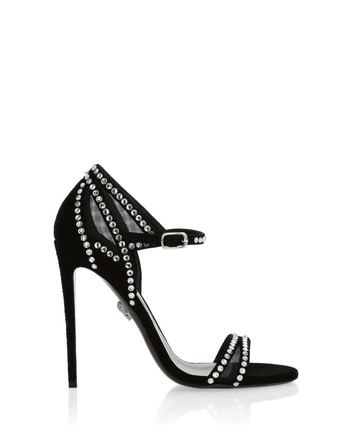 Sandals High Heels Crystal, цвет: Черный