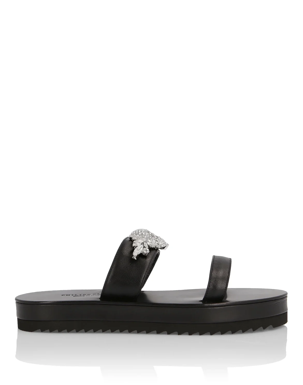 Sandals Flat Crystal, цвет: Черный