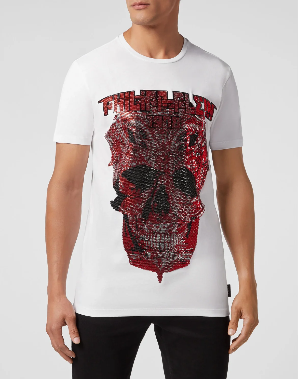 T-shirt Round Neck SS Skull and Plein, цвет: Белый