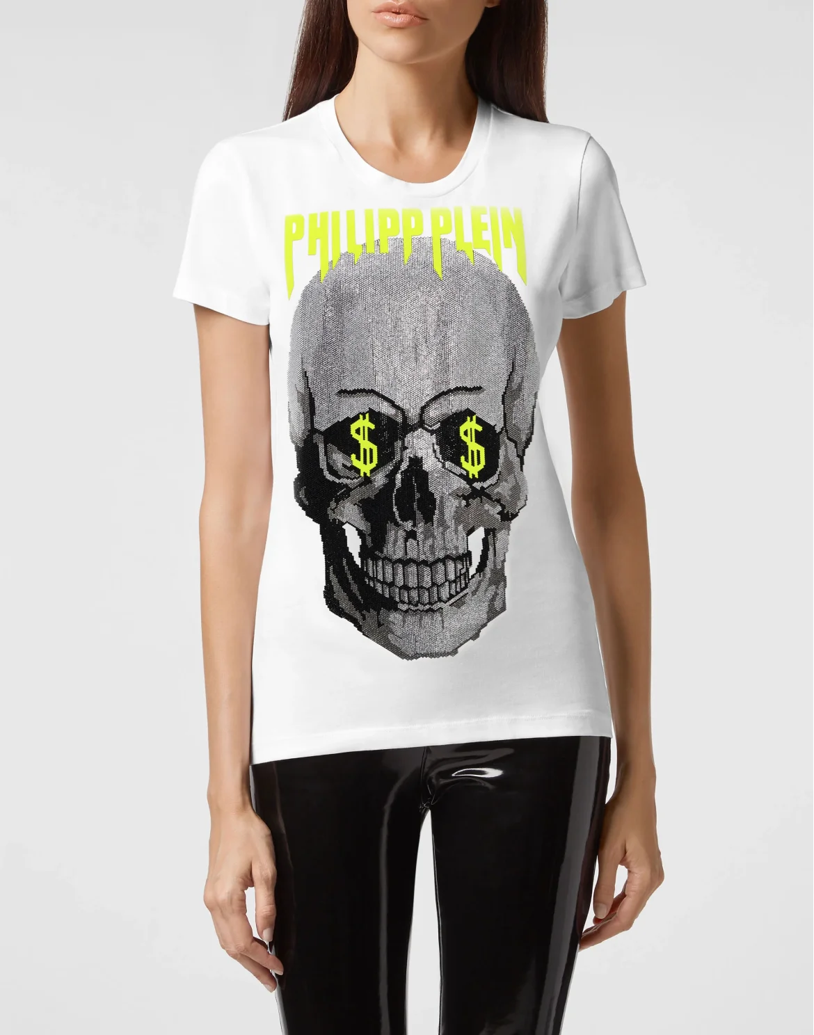 T-shirt Round Neck SS Skull strass, цвет: Белый