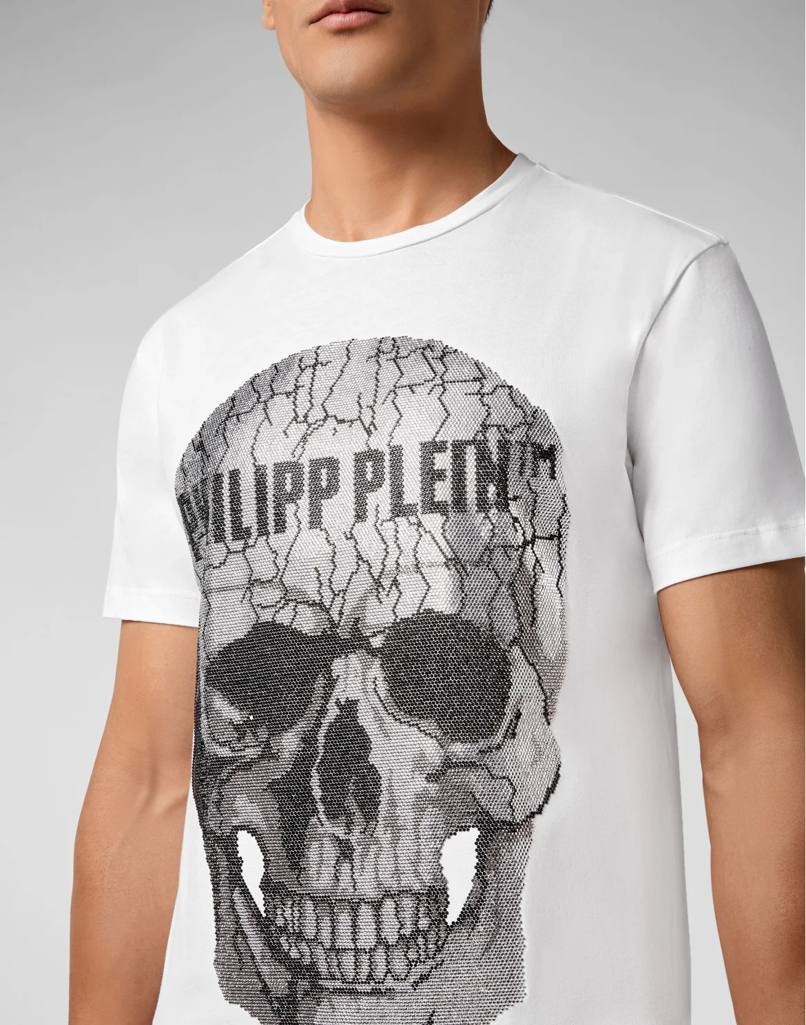 T-shirt Round Neck SS Skull strass, цвет: Белый