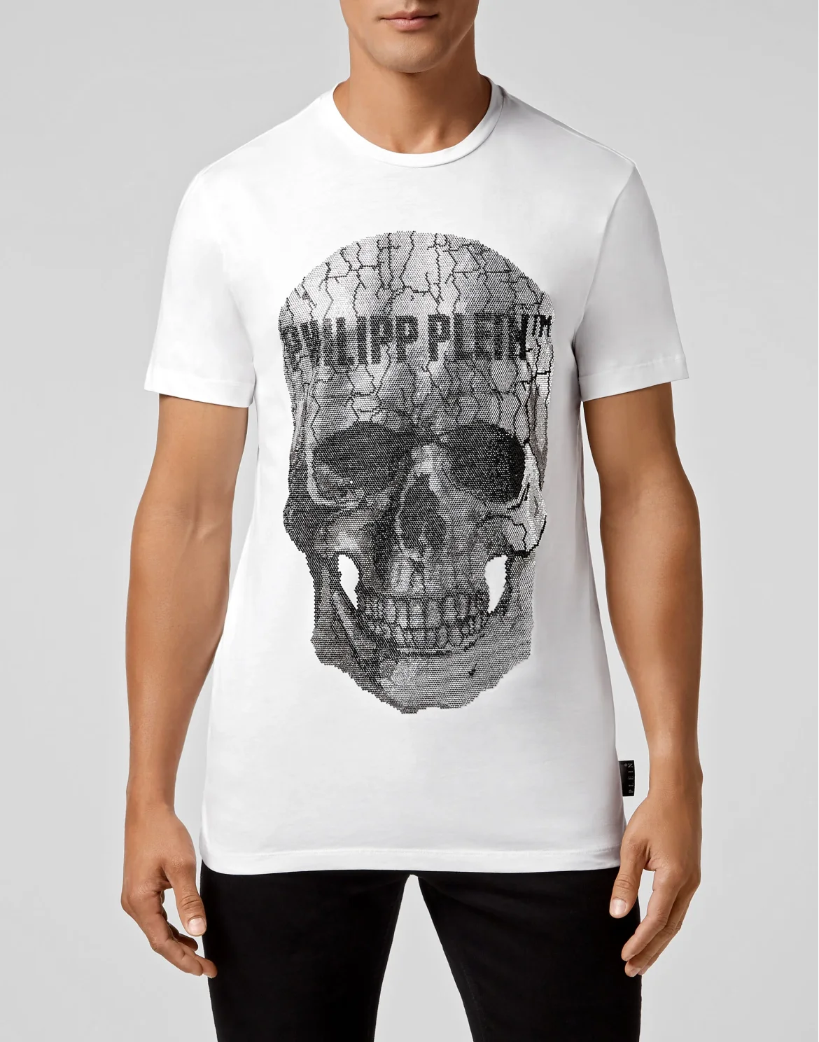 T-shirt Round Neck SS Skull strass, цвет: Белый