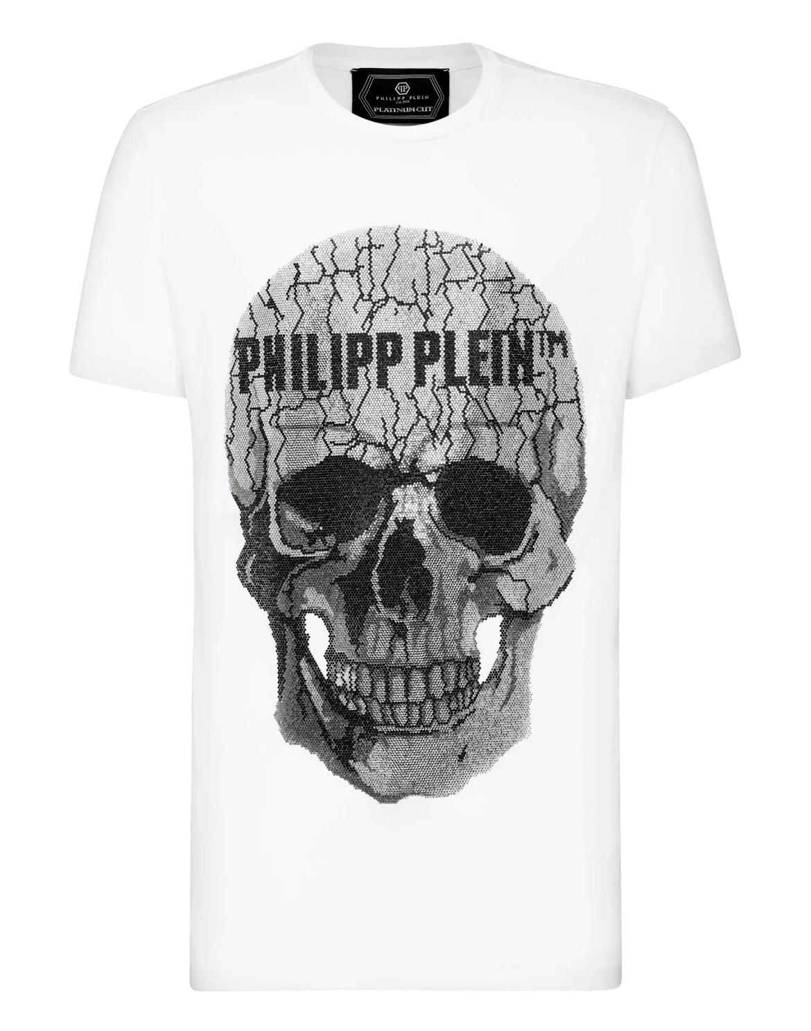 T-shirt Round Neck SS Skull strass, цвет: Белый