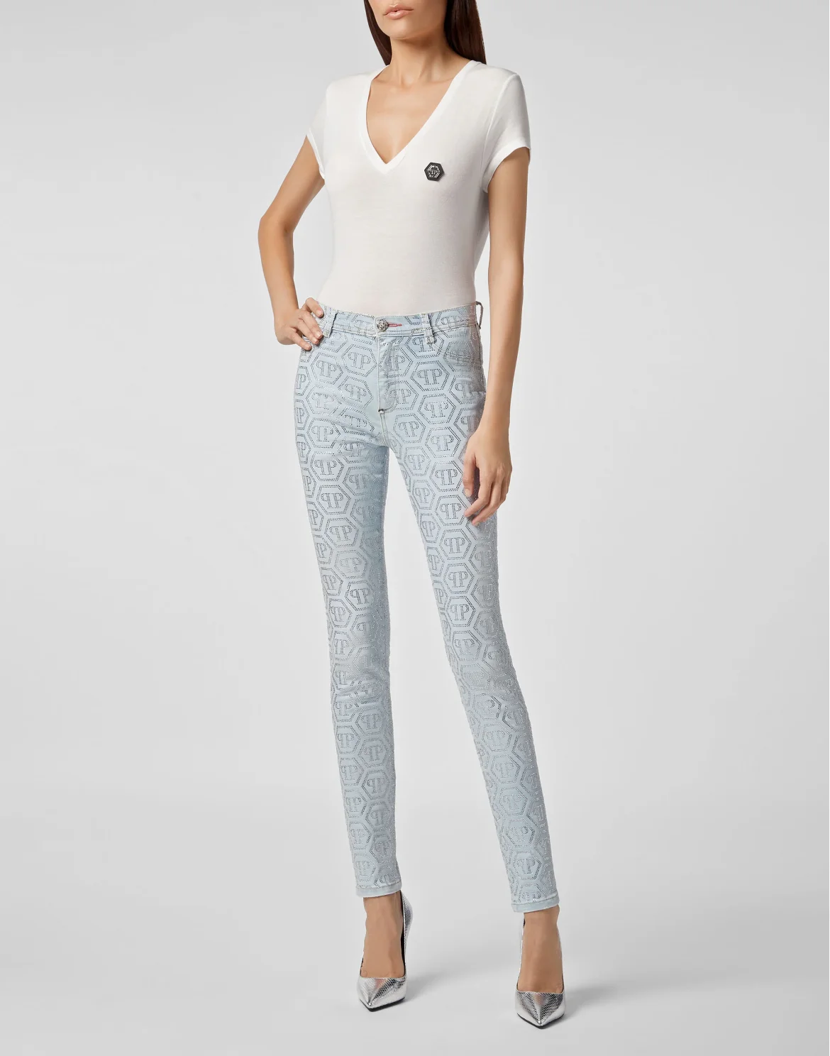 High Waist Jegging All over PP, цвет: Голубой