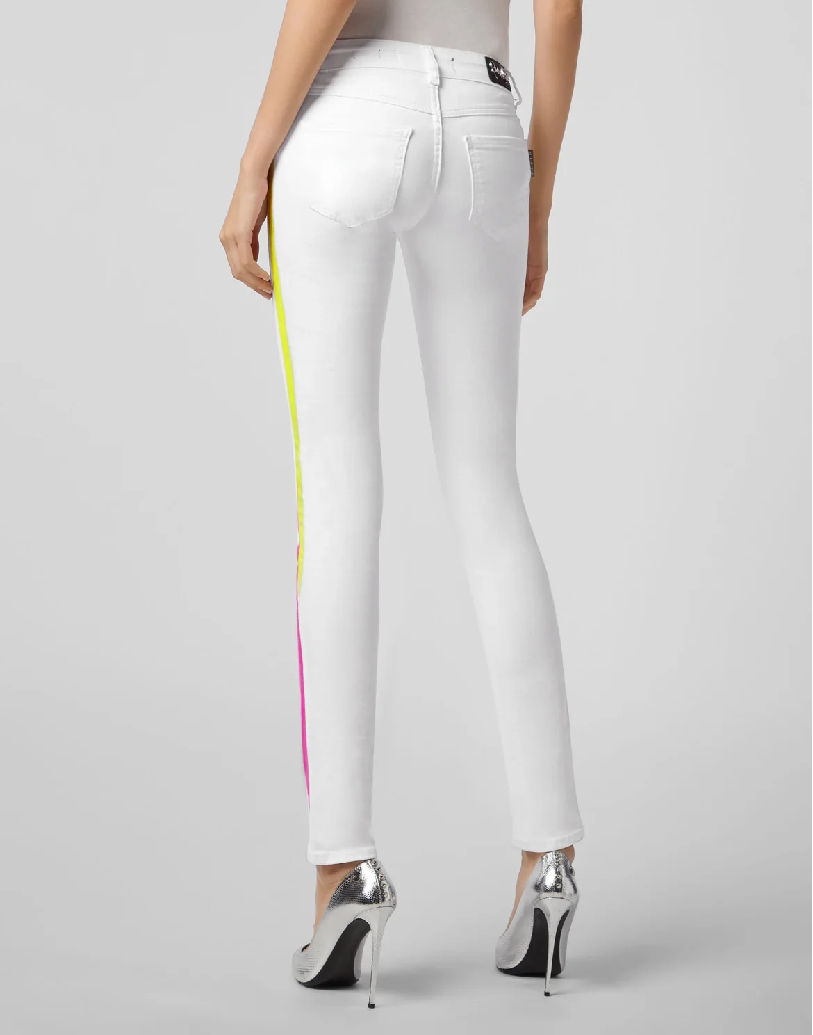 Slim Fit Gothic Plein, цвет: Белый