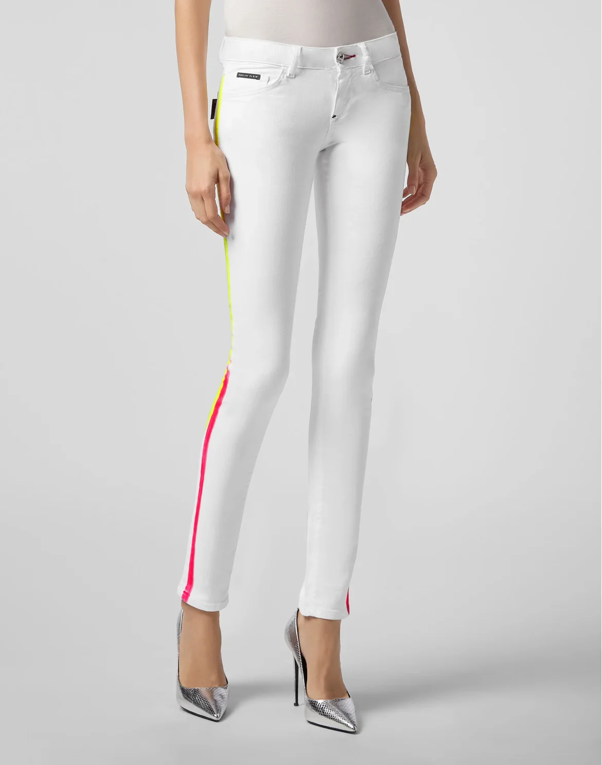 Slim Fit Gothic Plein, цвет: Белый