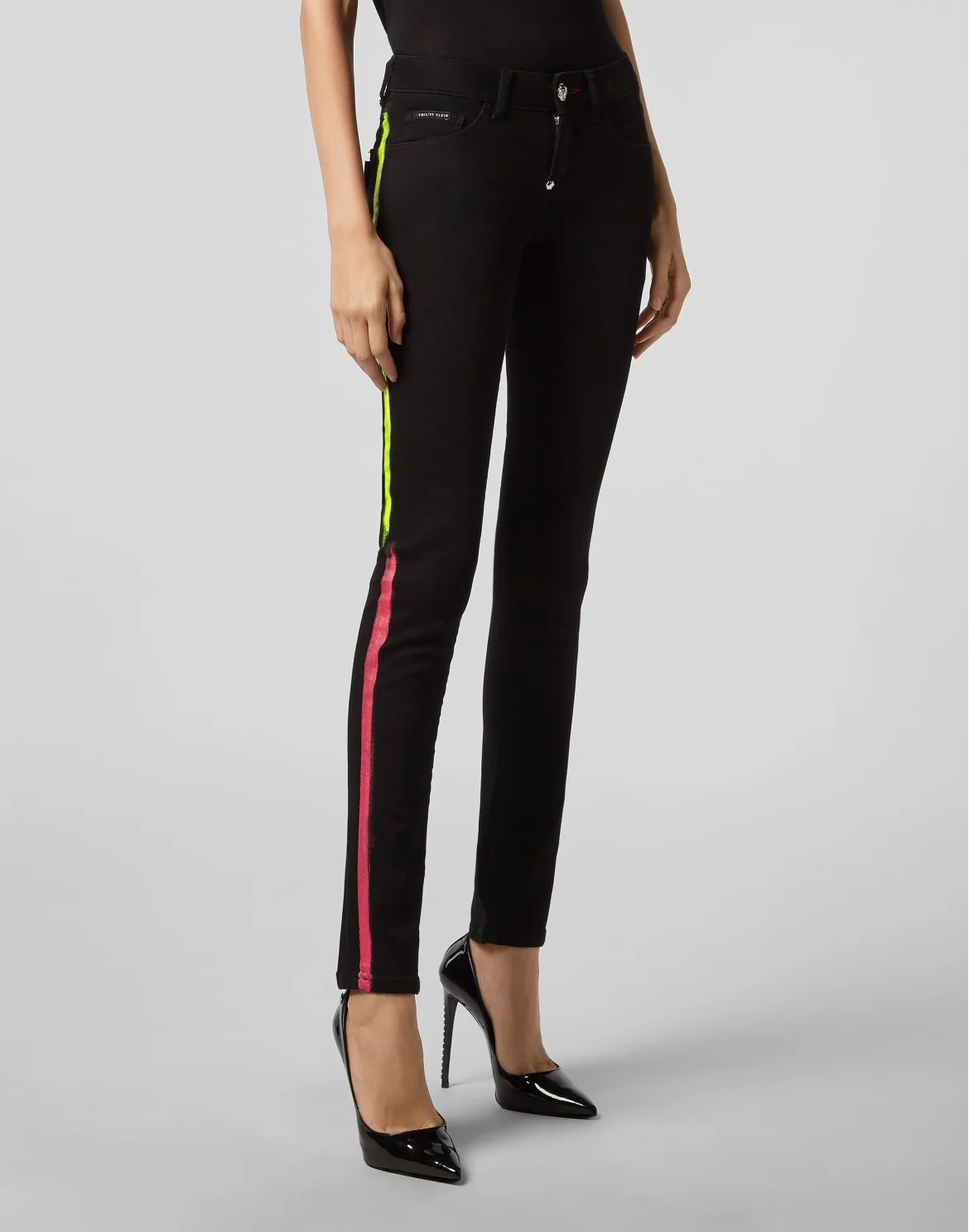 Slim Fit Gothic Plein, цвет: Черный