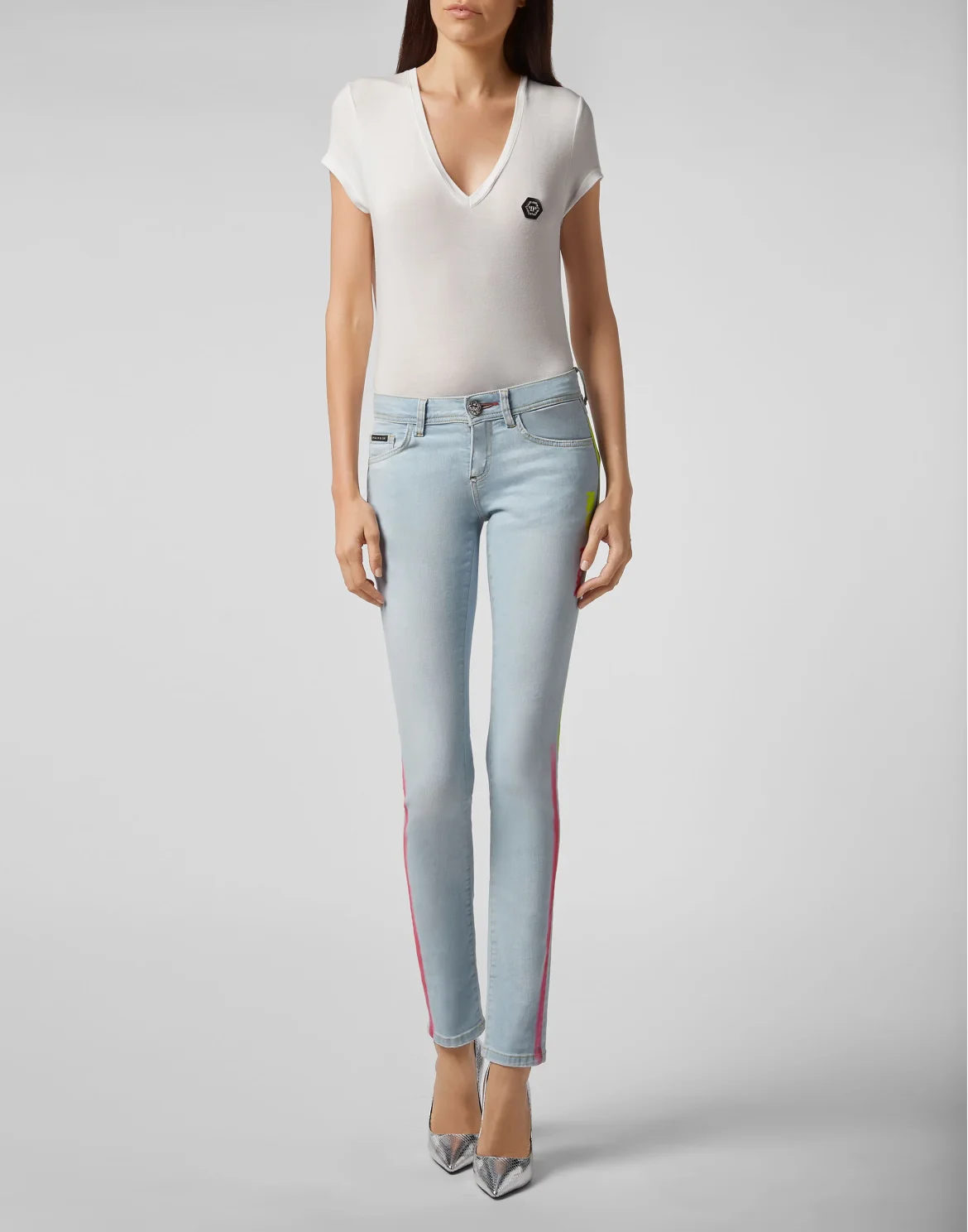 Slim Fit Gothic Plein, цвет: Голубой