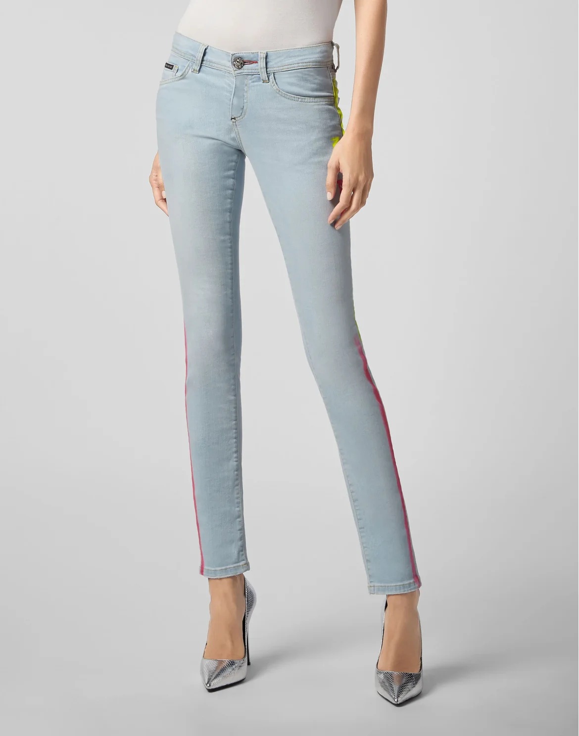 Slim Fit Gothic Plein, цвет: Голубой