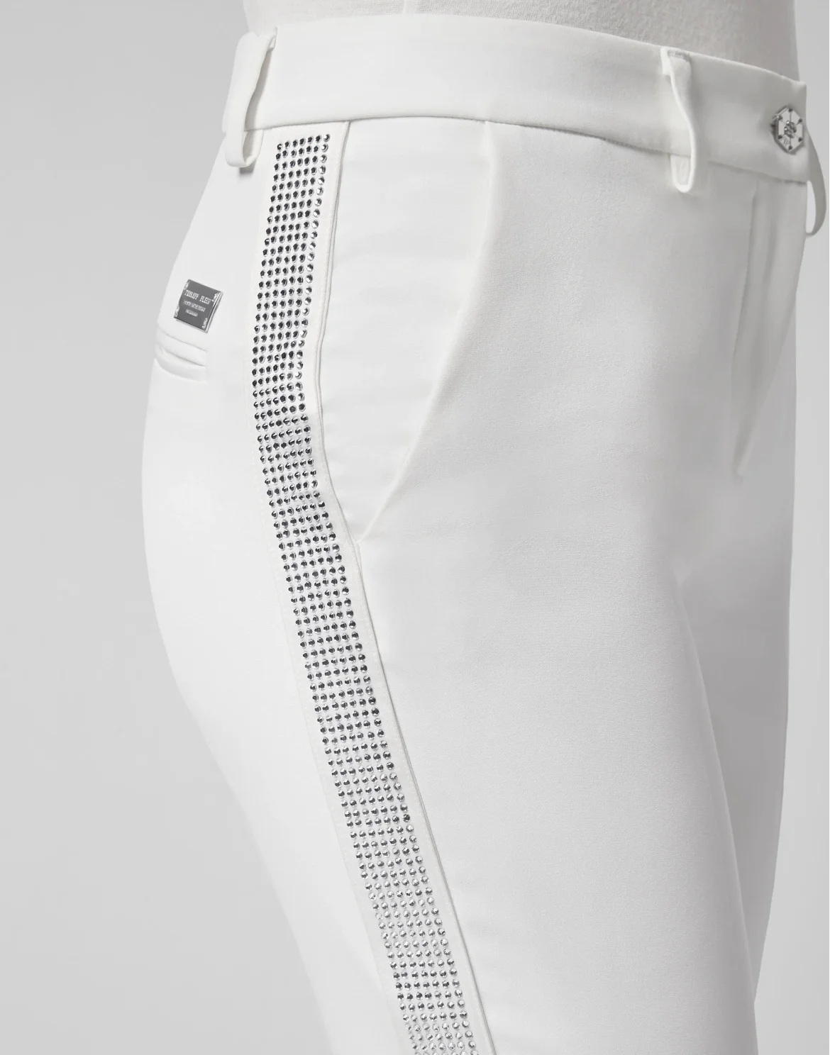 Trousers Crystal Plein, цвет: Белый