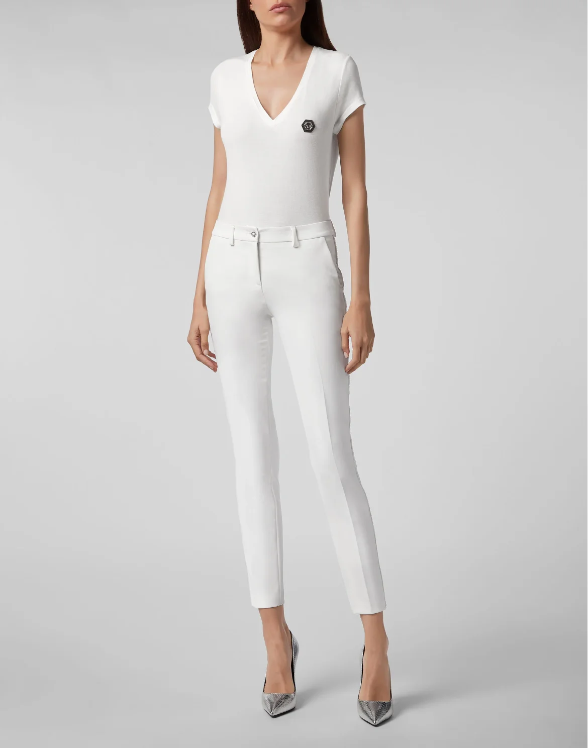 Trousers Crystal Plein, цвет: Белый