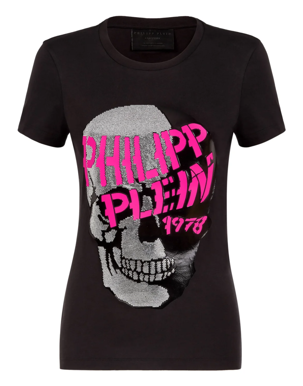 T-shirt Round Neck SS Skull strass, цвет: Черный