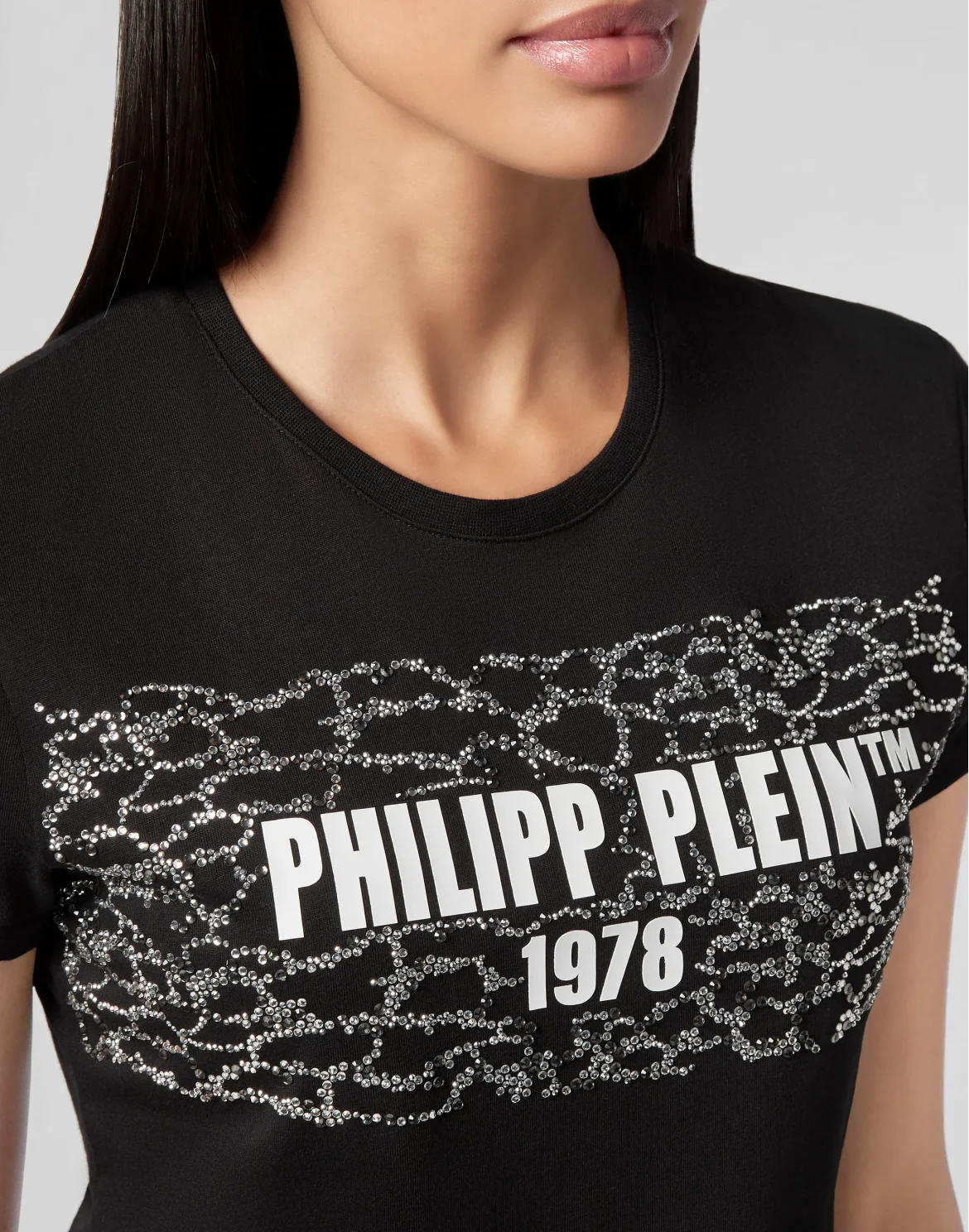 T-shirt Round Neck SS Crystal Plein, цвет: Черный
