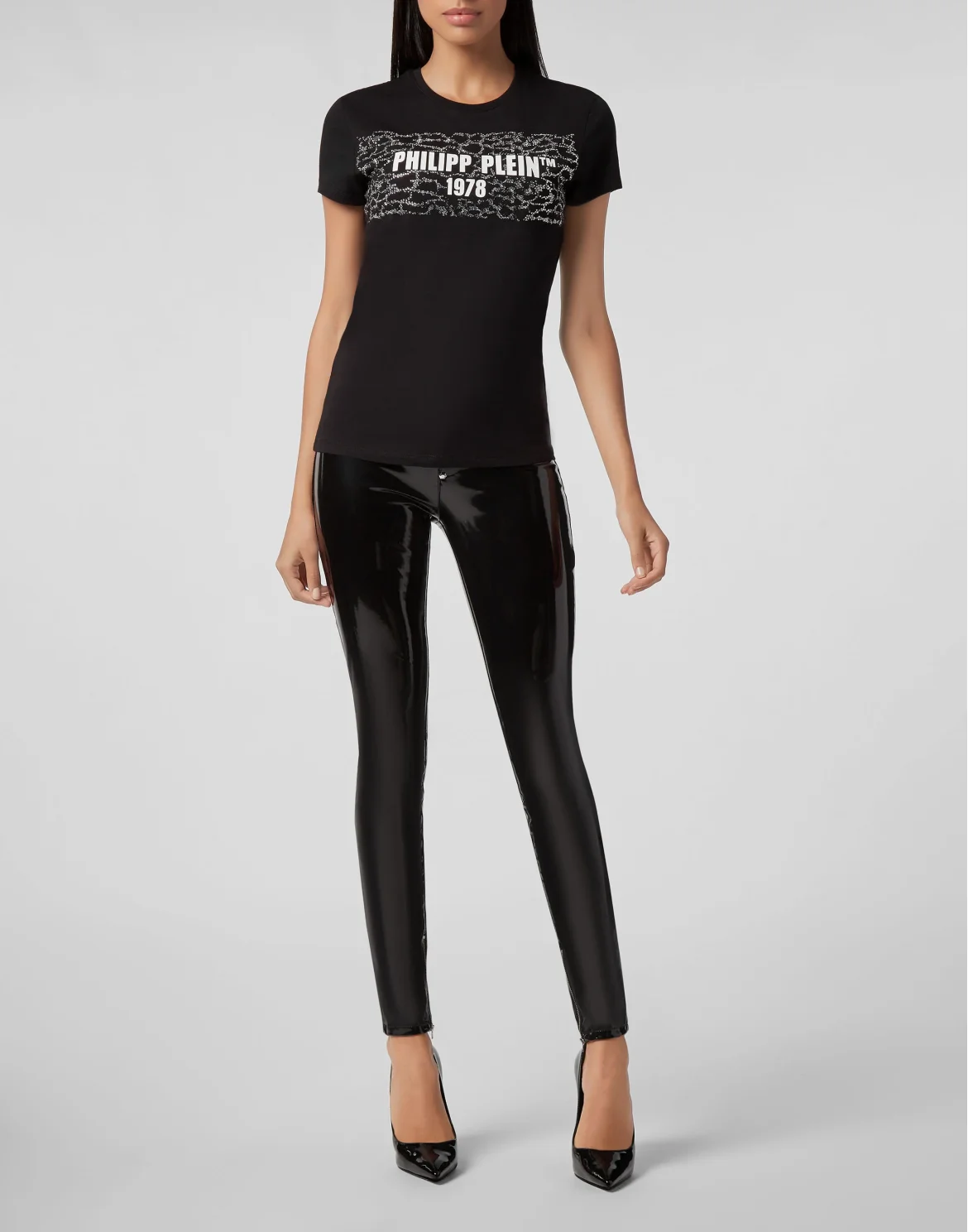 T-shirt Round Neck SS Crystal Plein, цвет: Черный