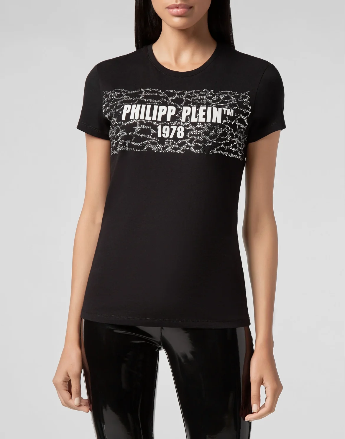 T-shirt Round Neck SS Crystal Plein, цвет: Черный
