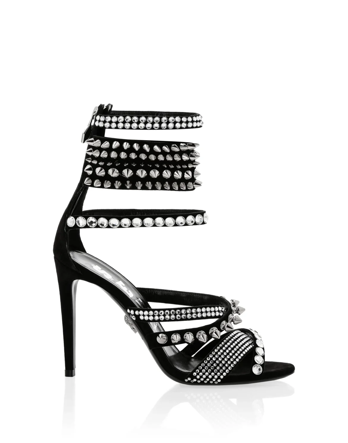Suede Sandals High Heels, цвет: Черный