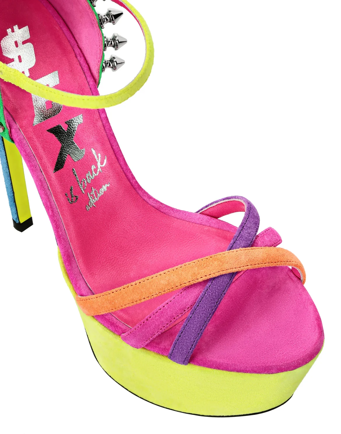 Suede Sandals High Heels Colorfull, цвет: Мультиколор