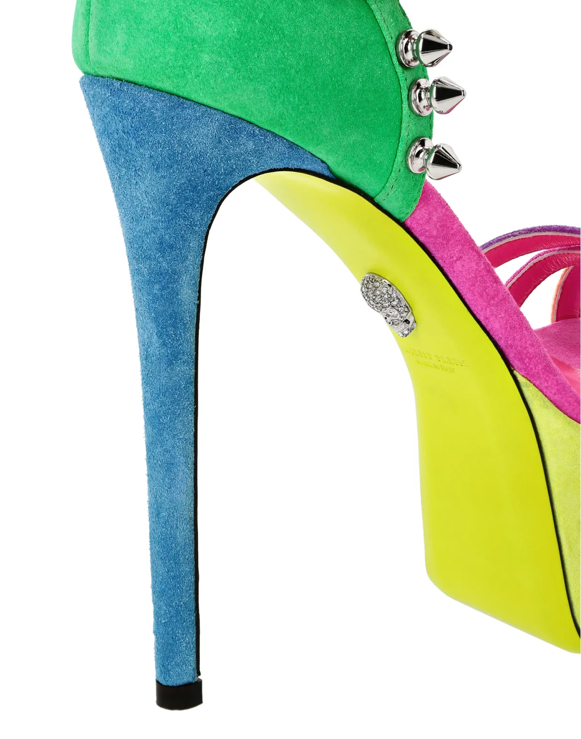 Suede Sandals High Heels Colorfull, цвет: Мультиколор