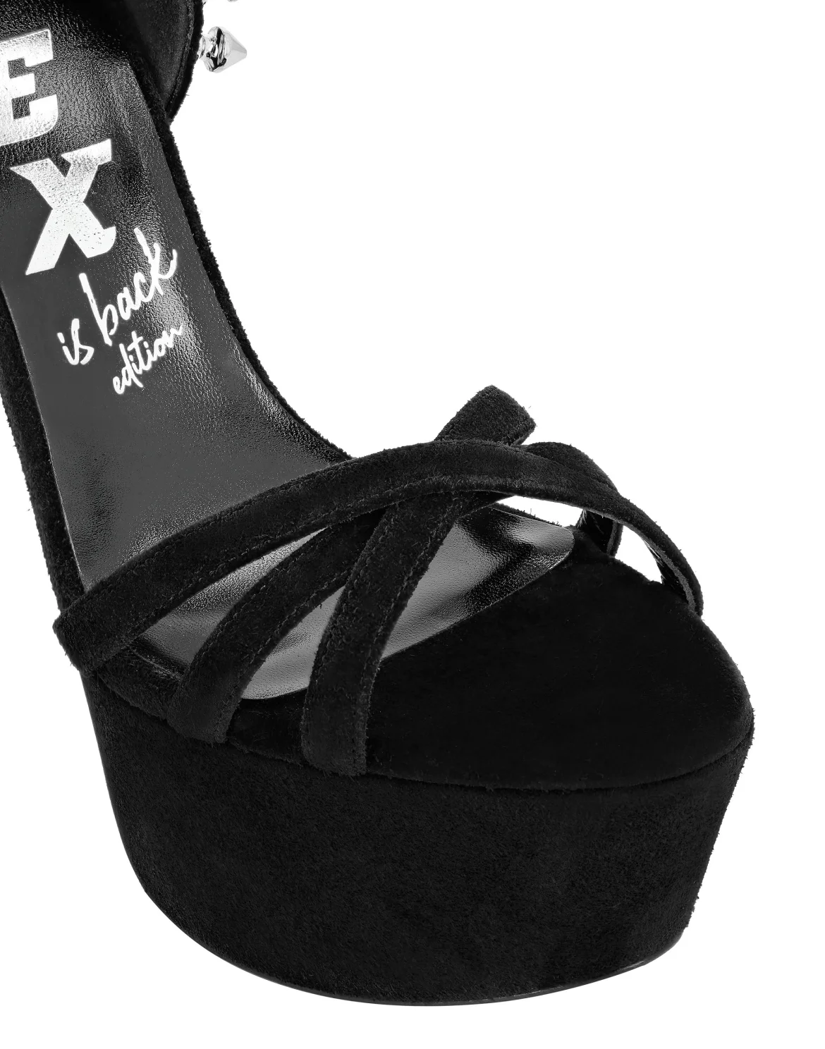 Suede Sandals High Heels, цвет: Черный