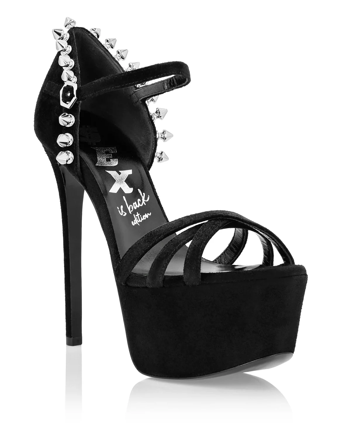 Suede Sandals High Heels, цвет: Черный