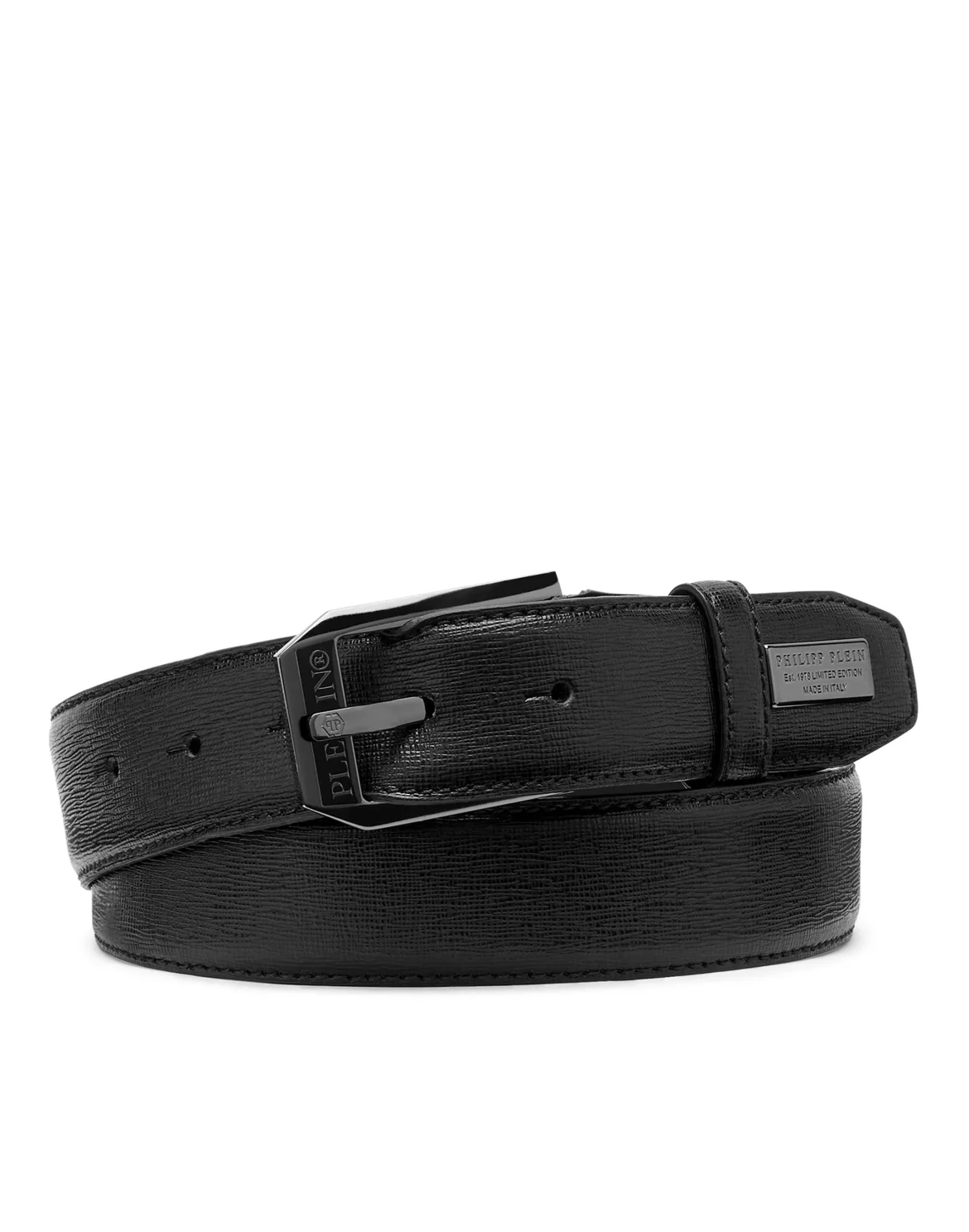 Leather Belt Philipp Plein TM, цвет: Черный