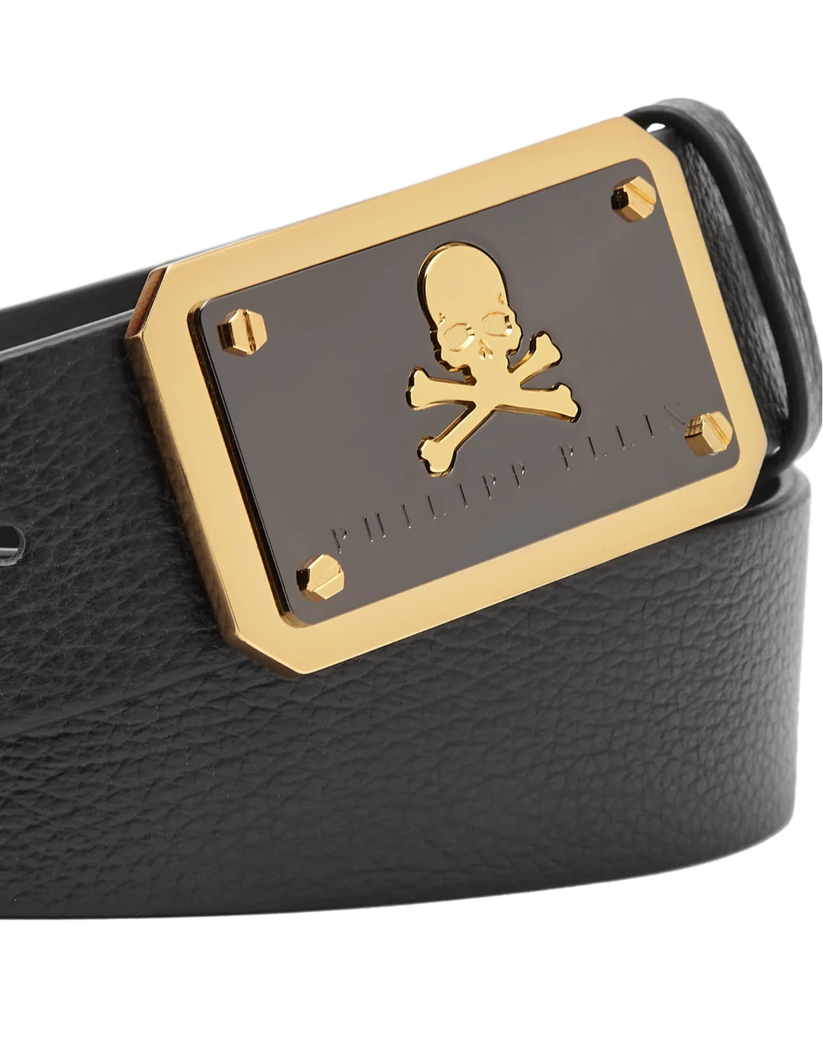 Leather Belt Philipp Plein TM, цвет: Черный