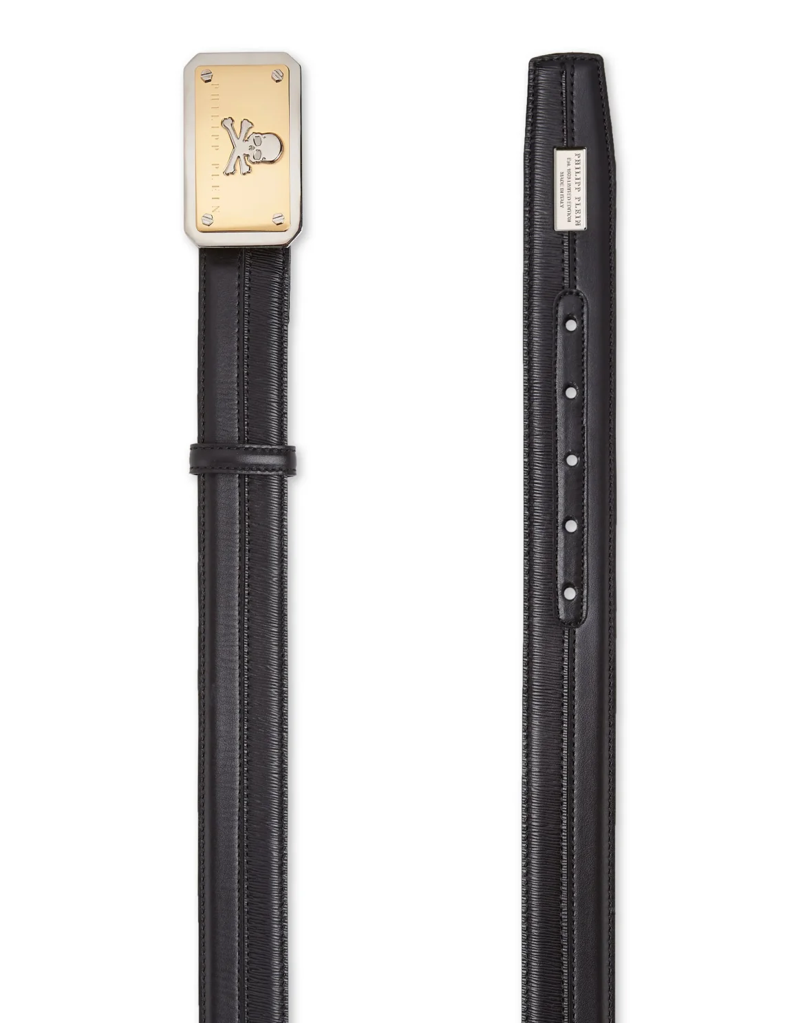 Leather Belt Skull and Plein, цвет: Черный